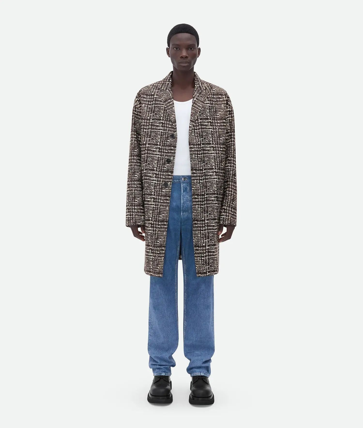Bottega Veneta o1w1db10525 Printed Leather Prince Of Wales Coat Multicolor Size US L / EU 52-54 / 3 - 1 Thumbnail