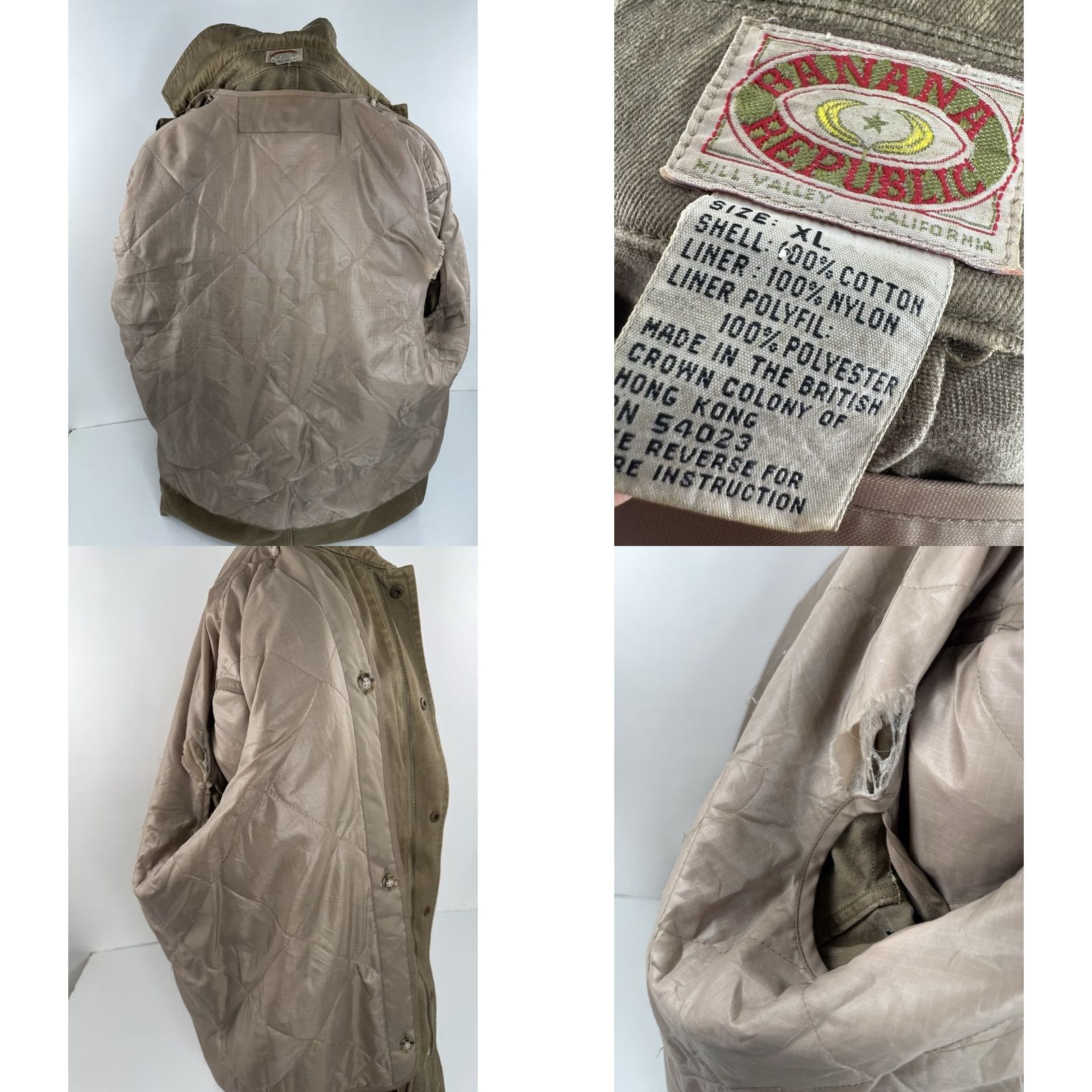 Banana Republic BANANA REPUBLIC Jacket Safari XL Olive Brown HK Vintage Men XL Shirt Outer Shell Cotton Size US XL / EU 56 / 4 - 8 Thumbnail