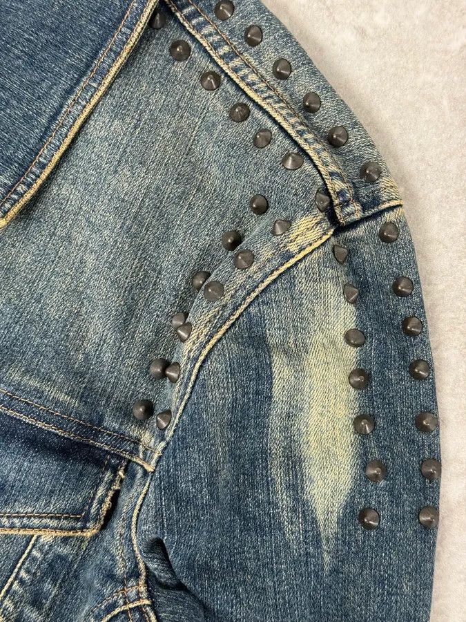 Roberto Cavalli 2000s Cavalli Blue Studded Denim Jacket Size US S / EU 44-46 / 1 - 8 Thumbnail