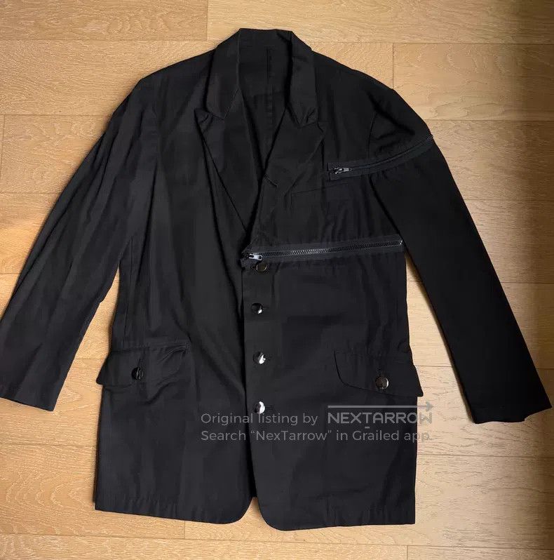 Yohji Yamamoto Yohji Yamamoto Reflective Button Black Zip Blazer jacket Size US XL / EU 56 / 4 - 1 Thumbnail