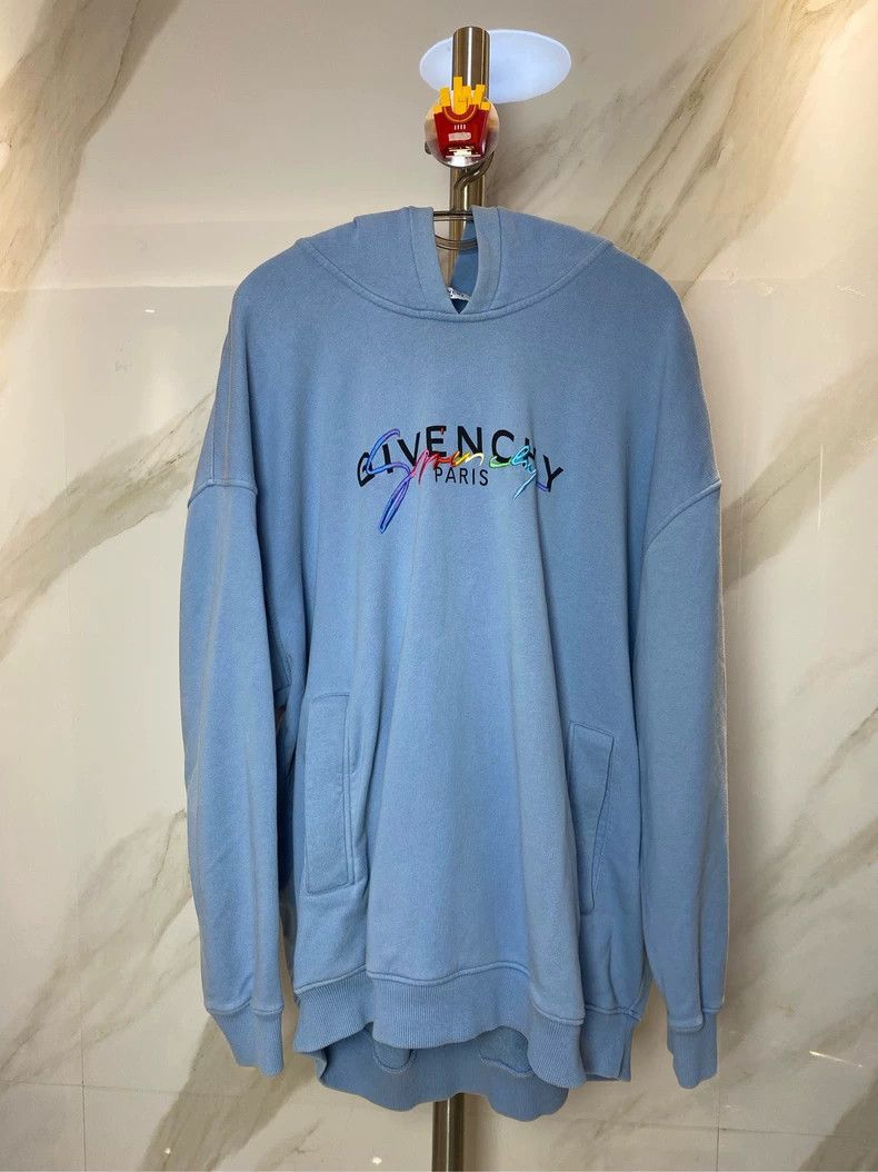 Givenchy Givenchy Rainbow embroidered letter logo hoodie, mist colo Size US M / EU 48-50 / 2 - 1 Thumbnail