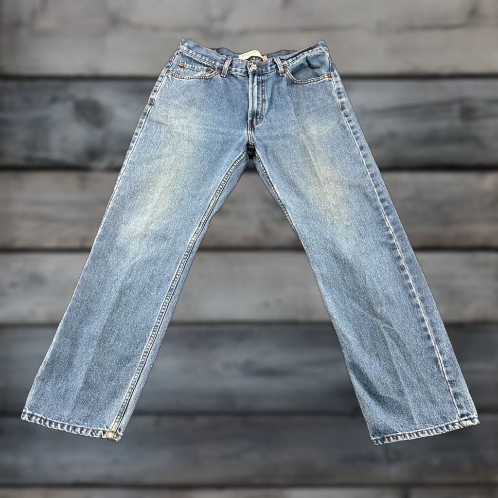 Levi's Levi's 505 Jeans Regular Men 34x30 Blue Medium Wash Cotton Denim Straight Size US 34 / EU 50 - 1 Thumbnail
