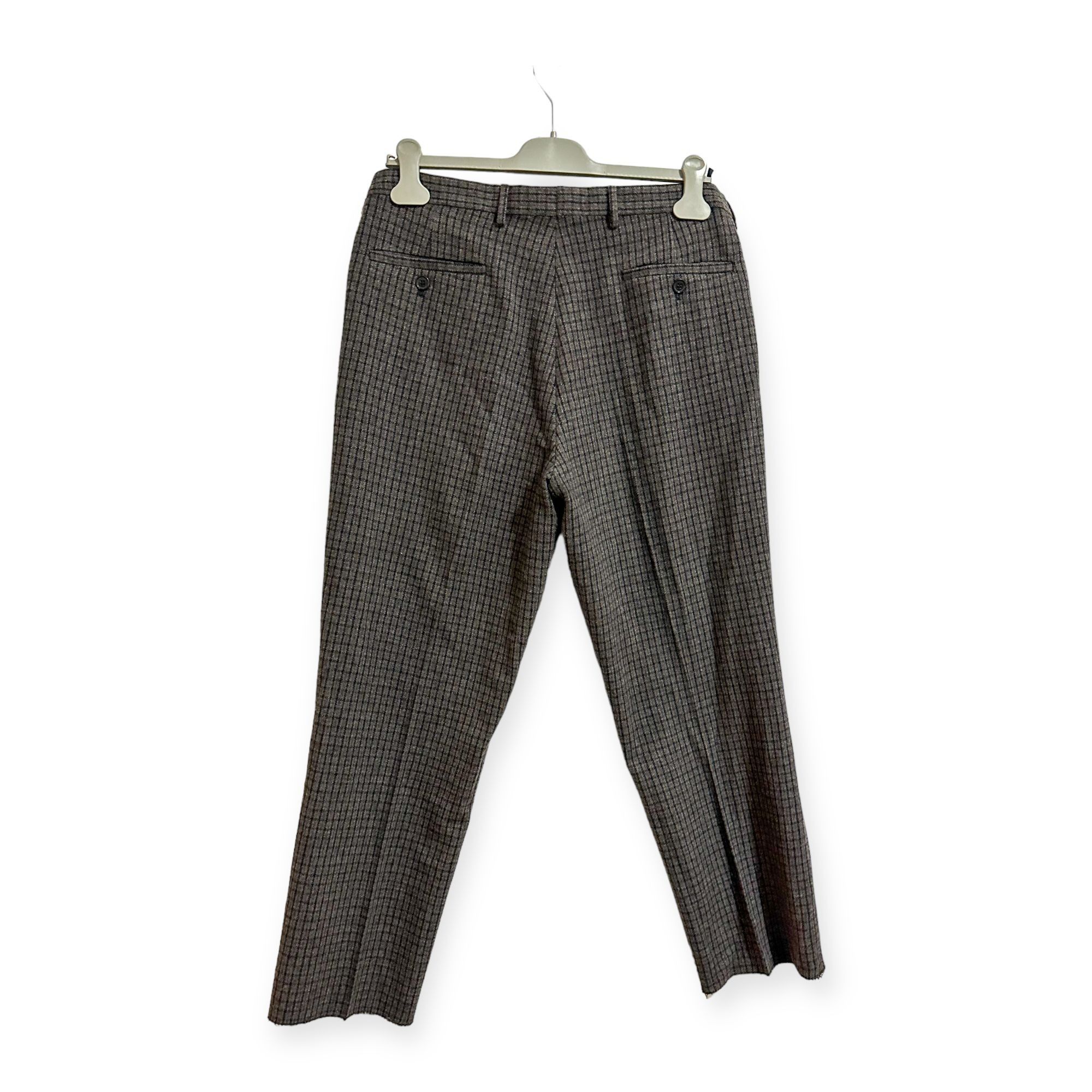 Miu Miu Miu Miu Wool Cashmere Check Cropped Pants Gray Straight Leg Size 30" / US 8 / IT 44 - 2 Thumbnail
