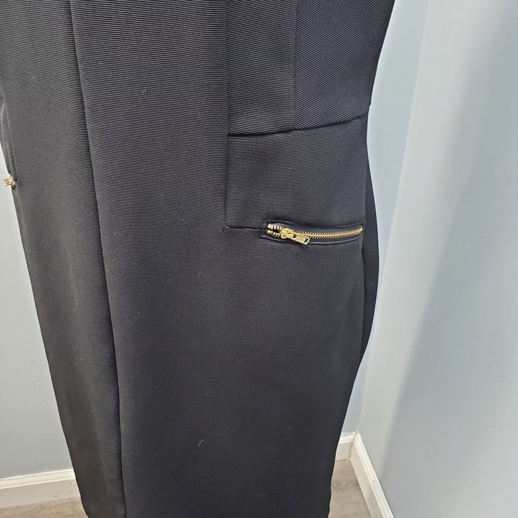 Vintage Emma & Michele Shift Dress Womens Size 12 Black Zipper Pockets Stretch Casual Midi Back Zip Sleeveless Cap Sleeve Vintage: No Size XL / US 12-14 / IT 48-50 - 5 Thumbnail