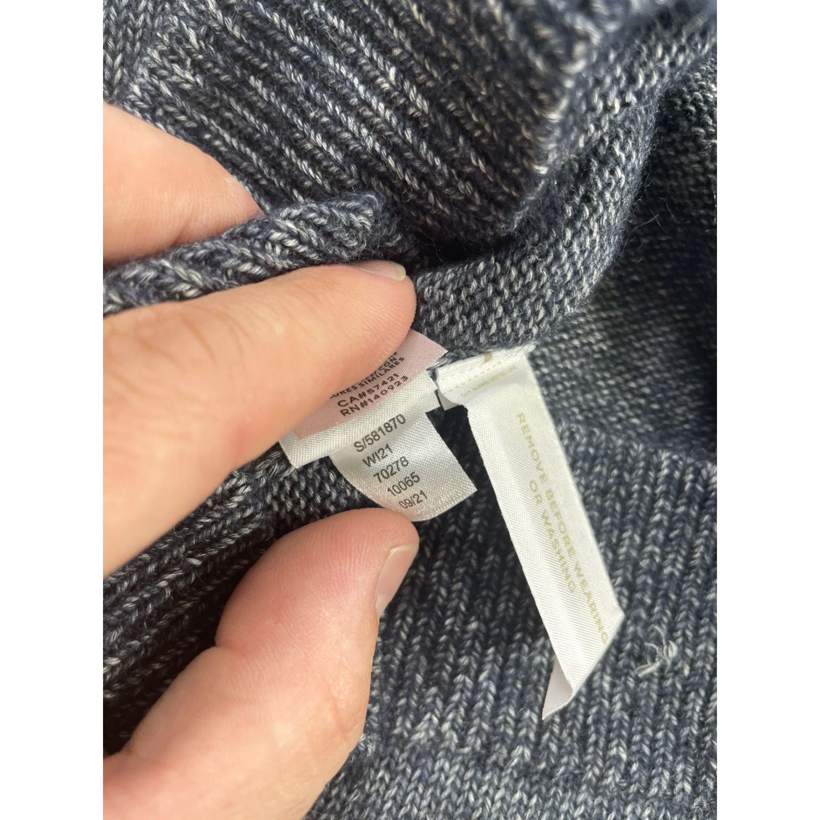 Loft LOFT Womens Sweater Pullover Turtleneck Knit Cotton Blend Size Large Petite Gray Raglan Sleeve Size L / US 10 / IT 46 - 6 Thumbnail