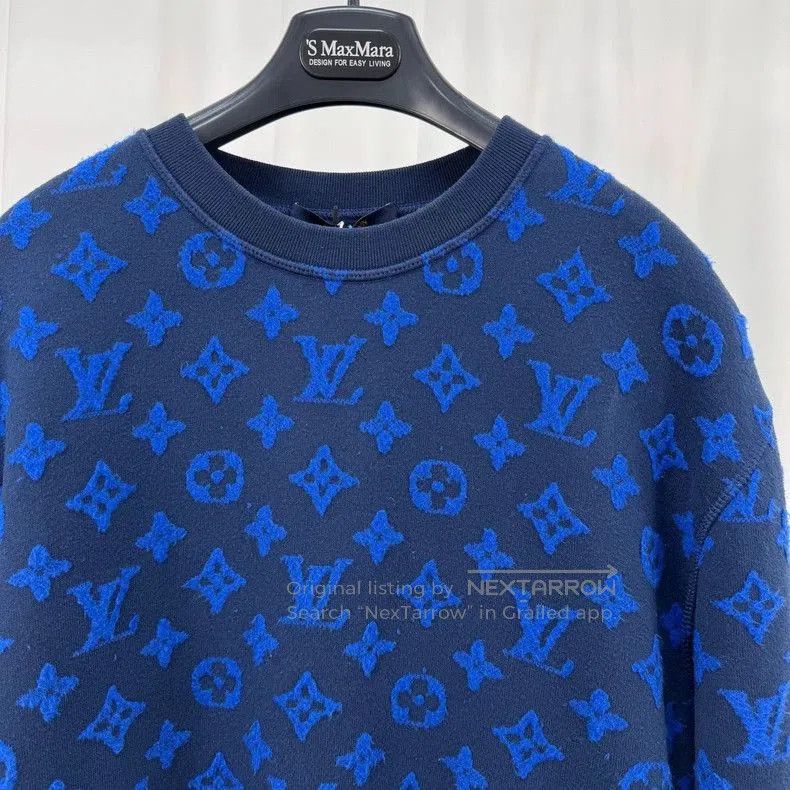 Louis Vuitton Louis Vuitton Blue Monogram Flocked Sweatshirt. Size US S / EU 44-46 / 1 - 3 Thumbnail