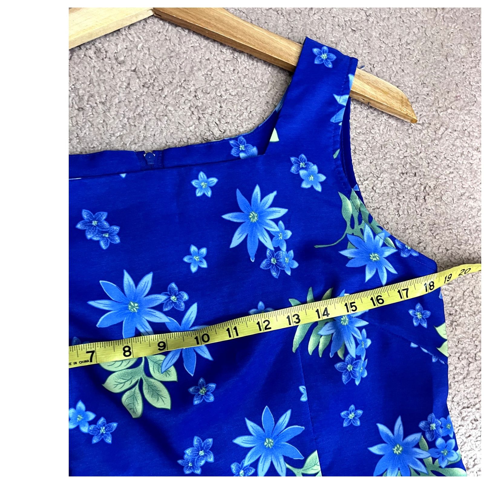 Vintage Women's Vintage Blue Floral Sag Harbor Dress 10 Size L / US 10 / IT 46 - 3 Thumbnail