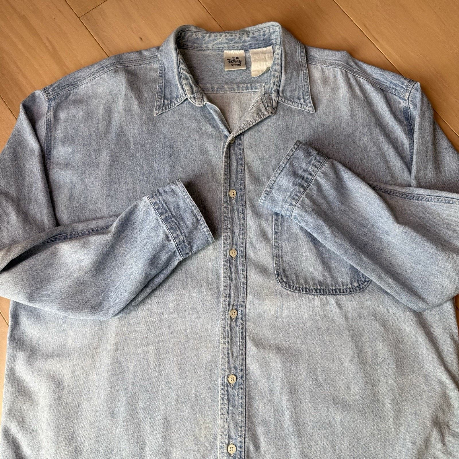 Disney Vintage Winnie the Pooh Shirt 2XL Blue Long Sleeve Button Up Size US XXL / EU 58 / 5 - 6 Thumbnail