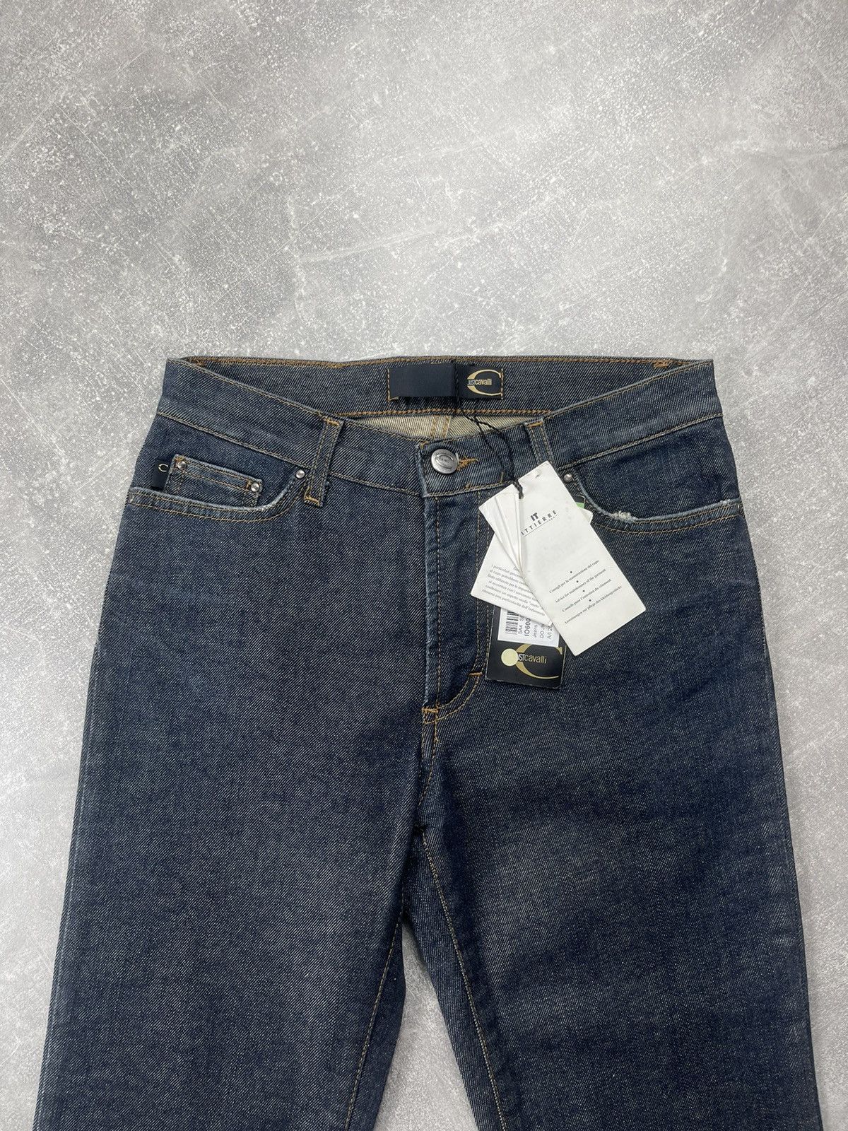 Just Cavalli Just Cavalli Flared Boot Cut Dark Blue Gradient Denim Jeans Size 27" / US 4 / IT 40 - 8 Thumbnail