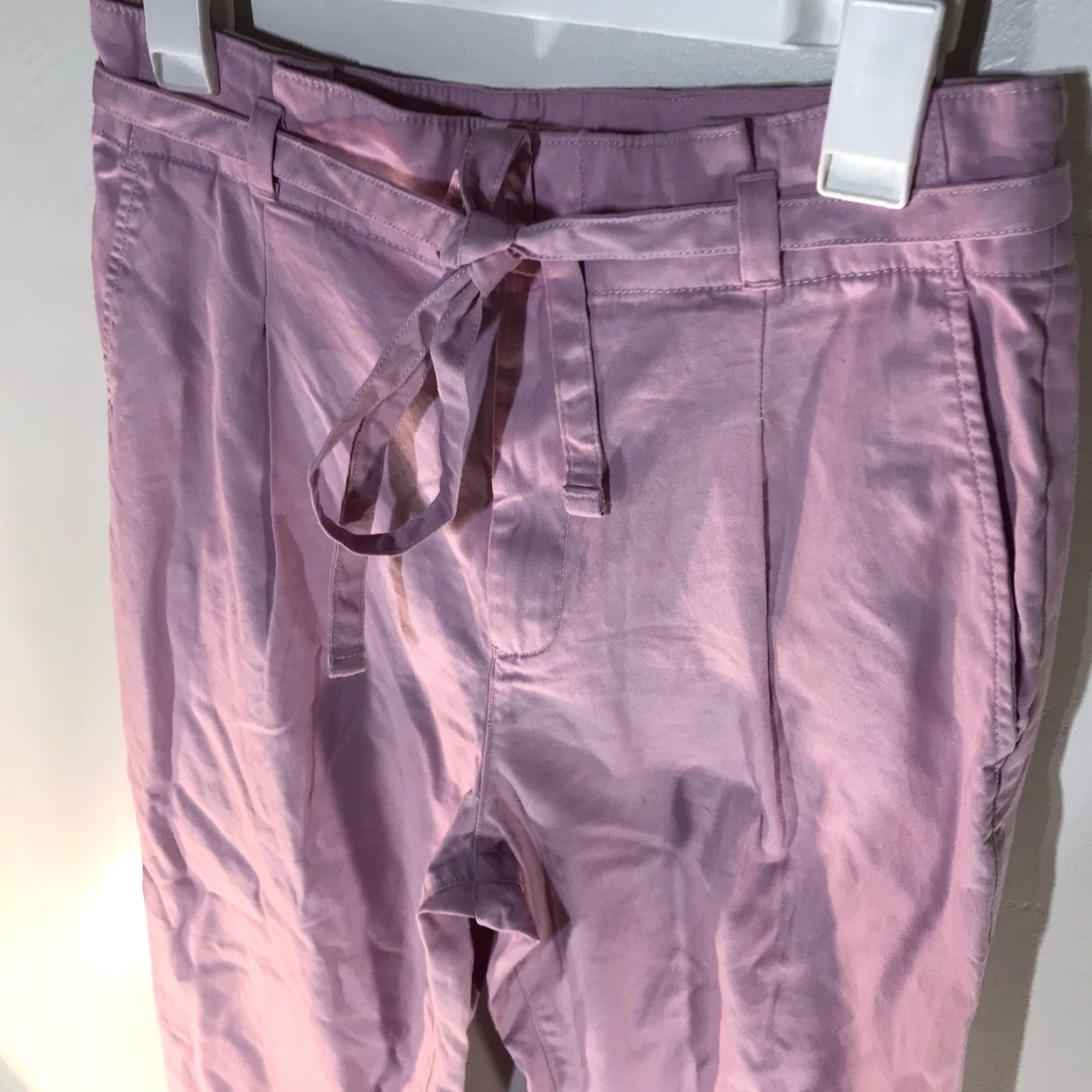Gap VINTAGE Gap Women's Khaki Paperbag Waist Pants 8 High Rise Slight Pink Cotton Casual Workwear Size 30" / US 8 / IT 44 - 2 Thumbnail