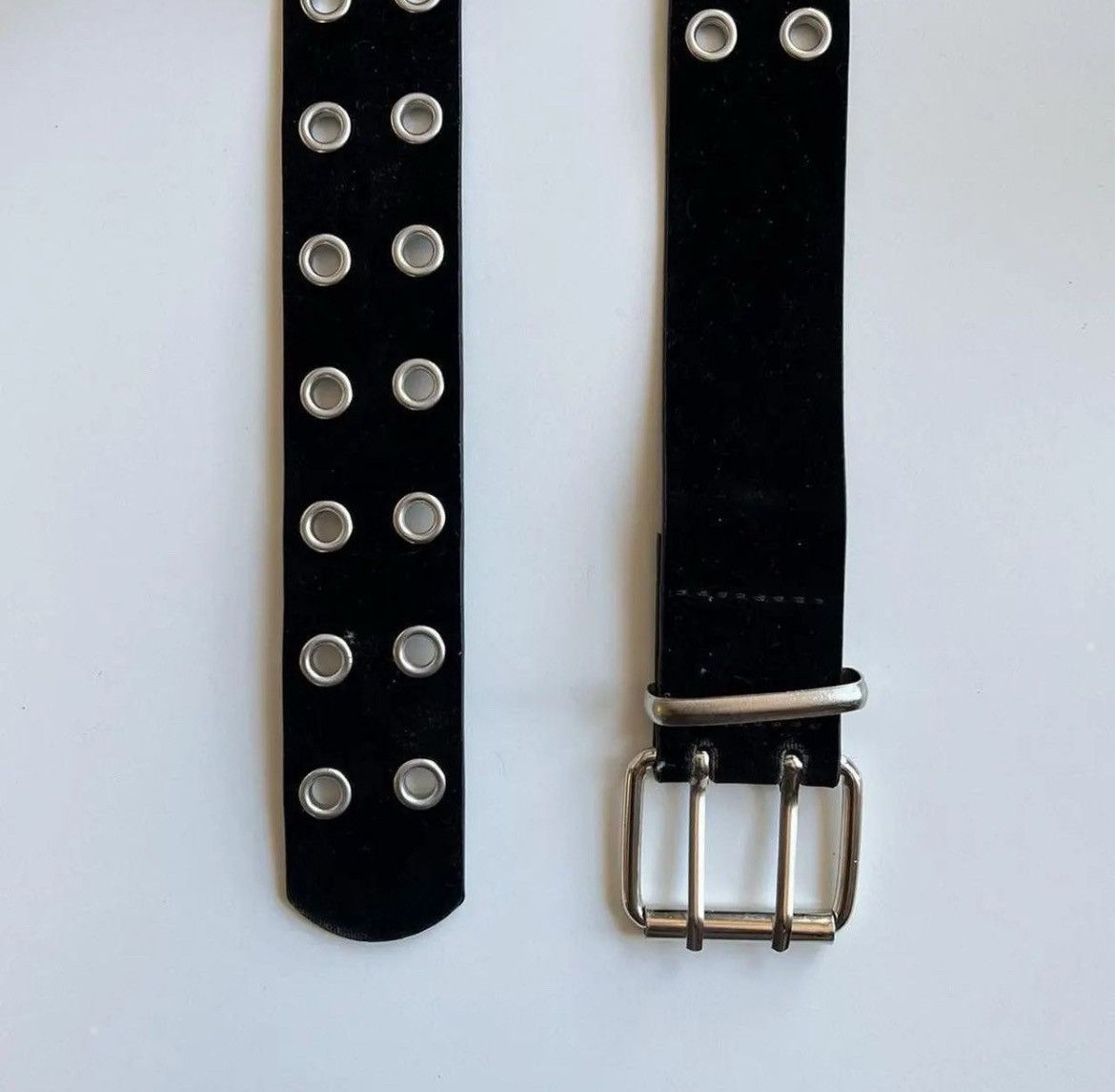 Vintage y2k 2000s round studded black silver velour grunge emo belt Size ONE SIZE - 3 Thumbnail