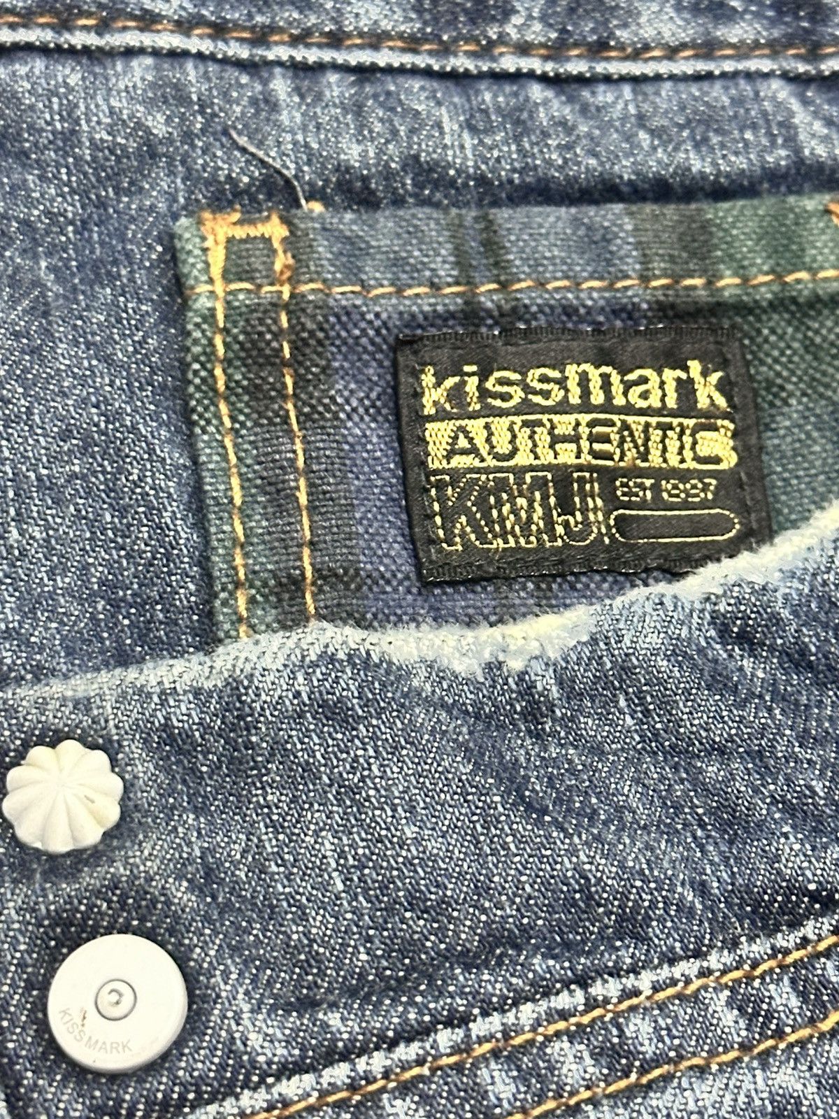 Japanese Brand × Le Grande Bleu (L.G.B.) Kissmark Distressed Jeans With Wideleg and Faded Wash Size US 32 / EU 48 - 8 Thumbnail