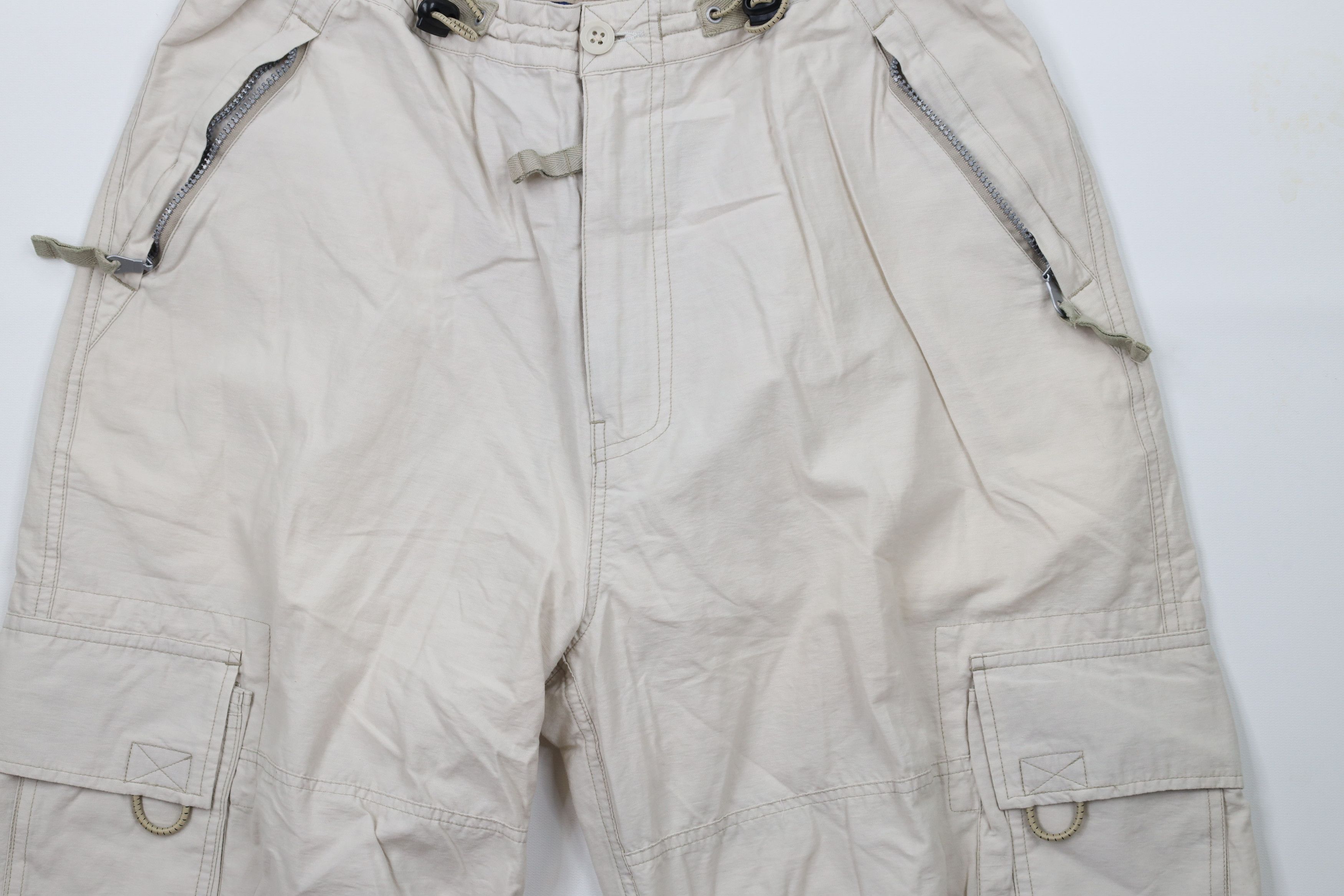 Vintage Vintage 90s Streetwear Baggy Fit Straps Cargo Shorts Beige Size US 34 / EU 50 - 3 Thumbnail