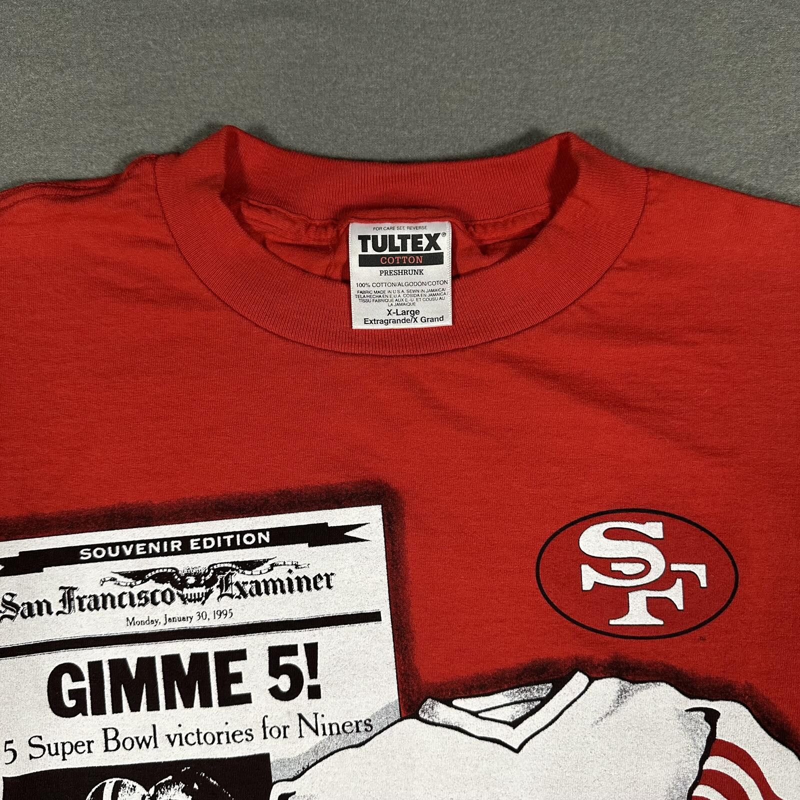 Tultex Vintage San Francisco 49ers red XL graphic t-shirt Size US XL / EU 56 / 4 - 4 Thumbnail