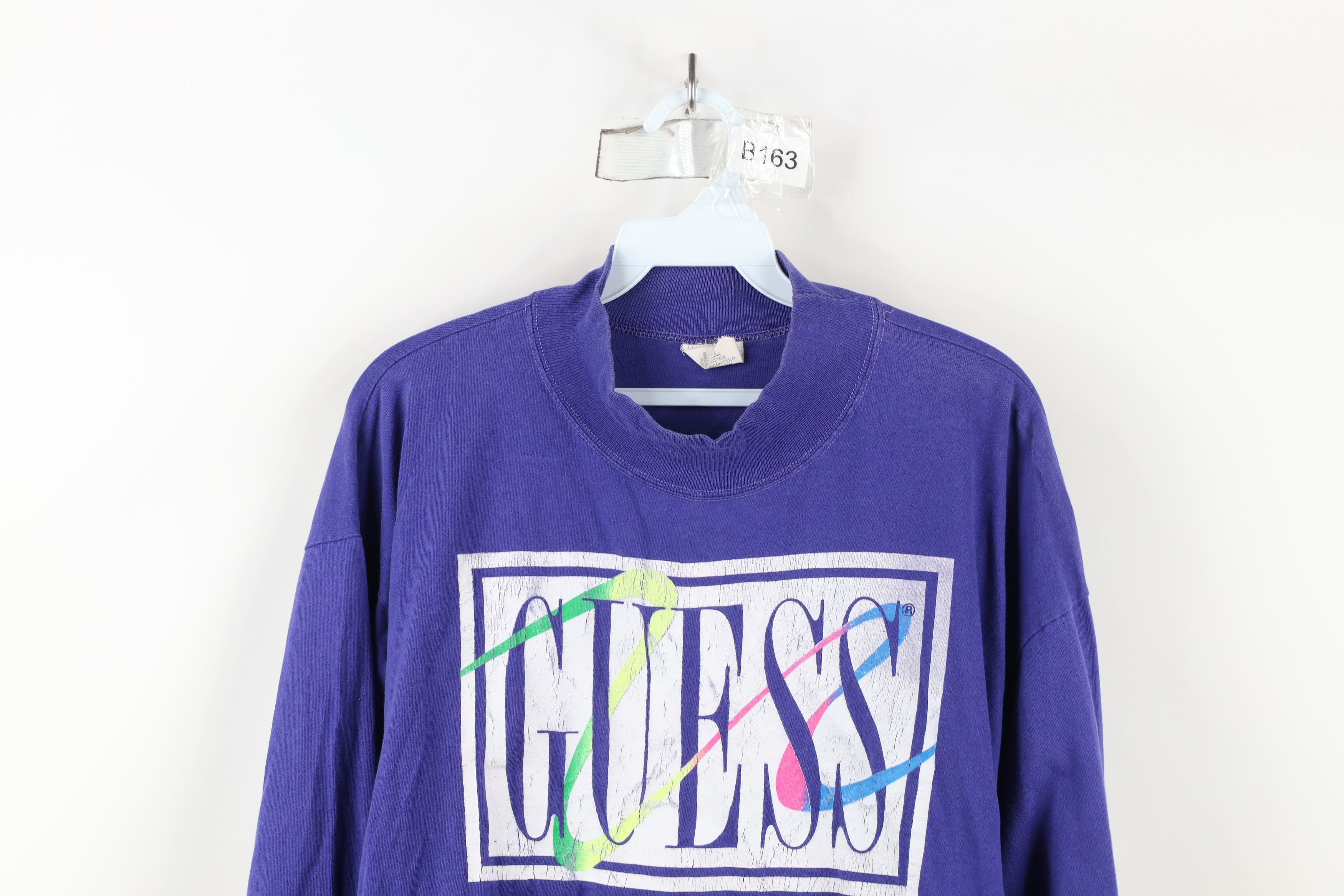 Guess × Vintage Vintage 80s Guess Mock Neck Boxy Fit Cropped T-Shirt USA Size ONE SIZE - 2 Thumbnail