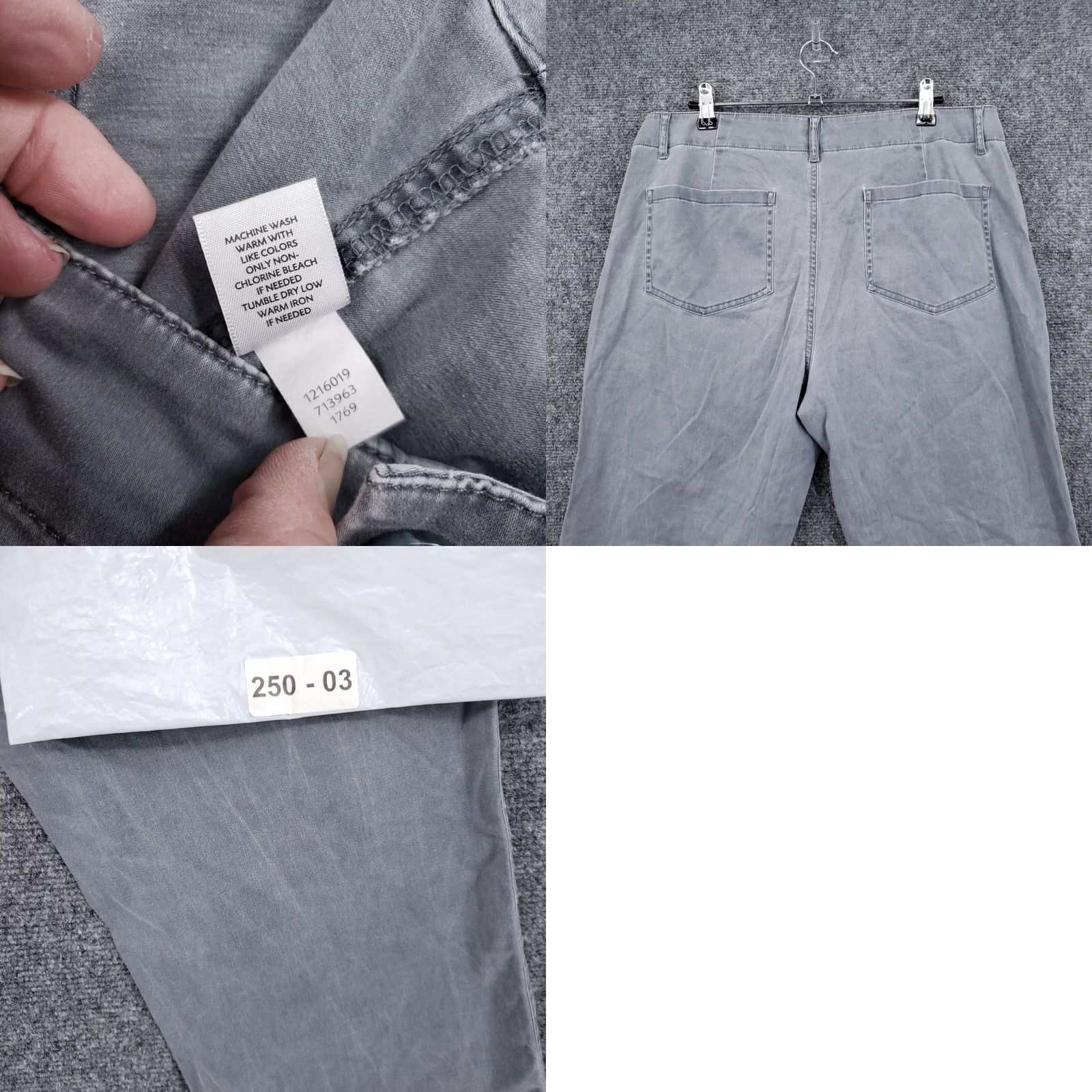 J. Jill J. Jill Pants Women 12 Gray Cropped Stretch Mid Rise Utility Straight Zip Fly Size 34" / US 12 / IT 48 - 9 Thumbnail