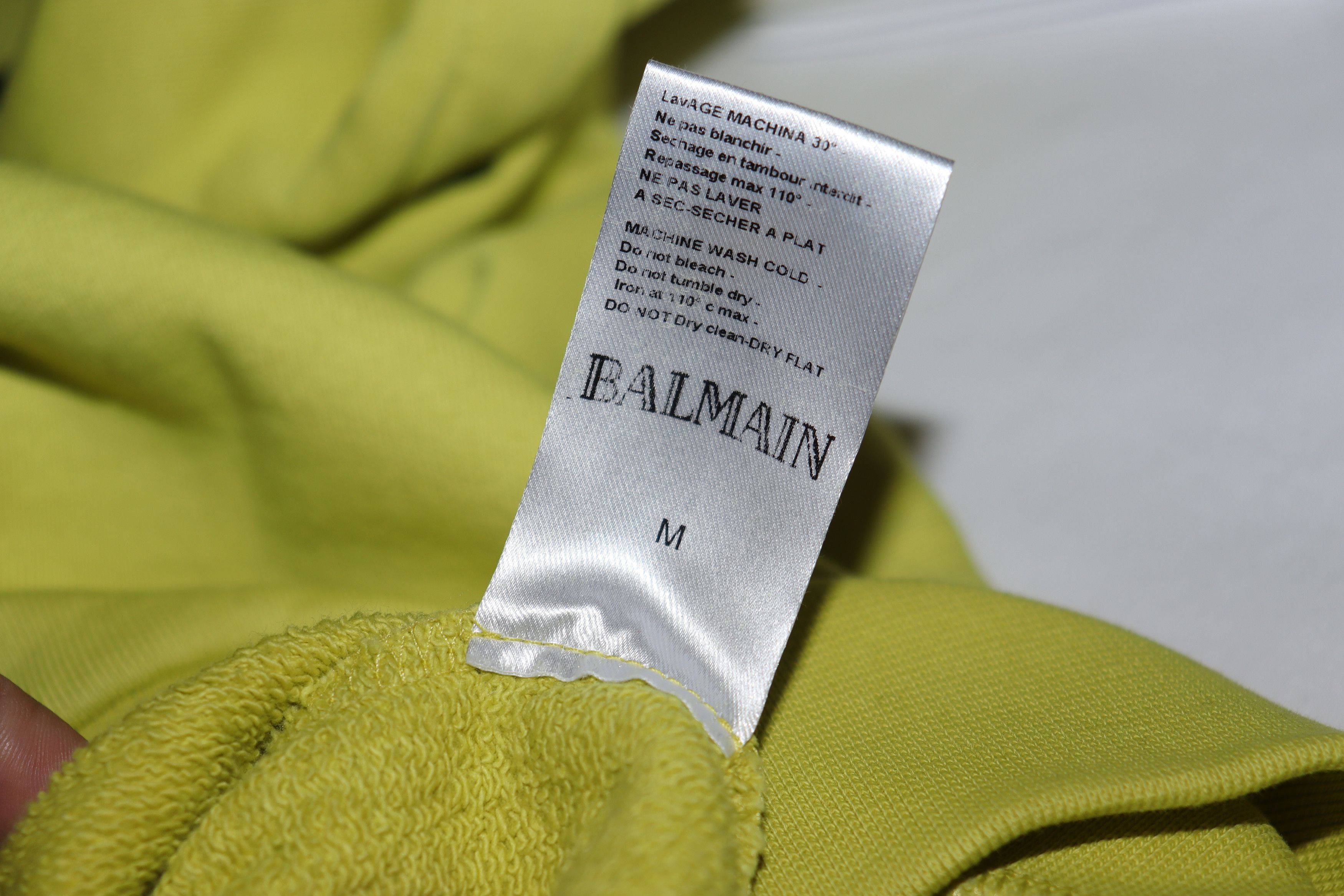 Balmain o1rshd1 Cotton Logo Hoodie in Yellow Size US L / EU 52-54 / 3 - 10 Thumbnail