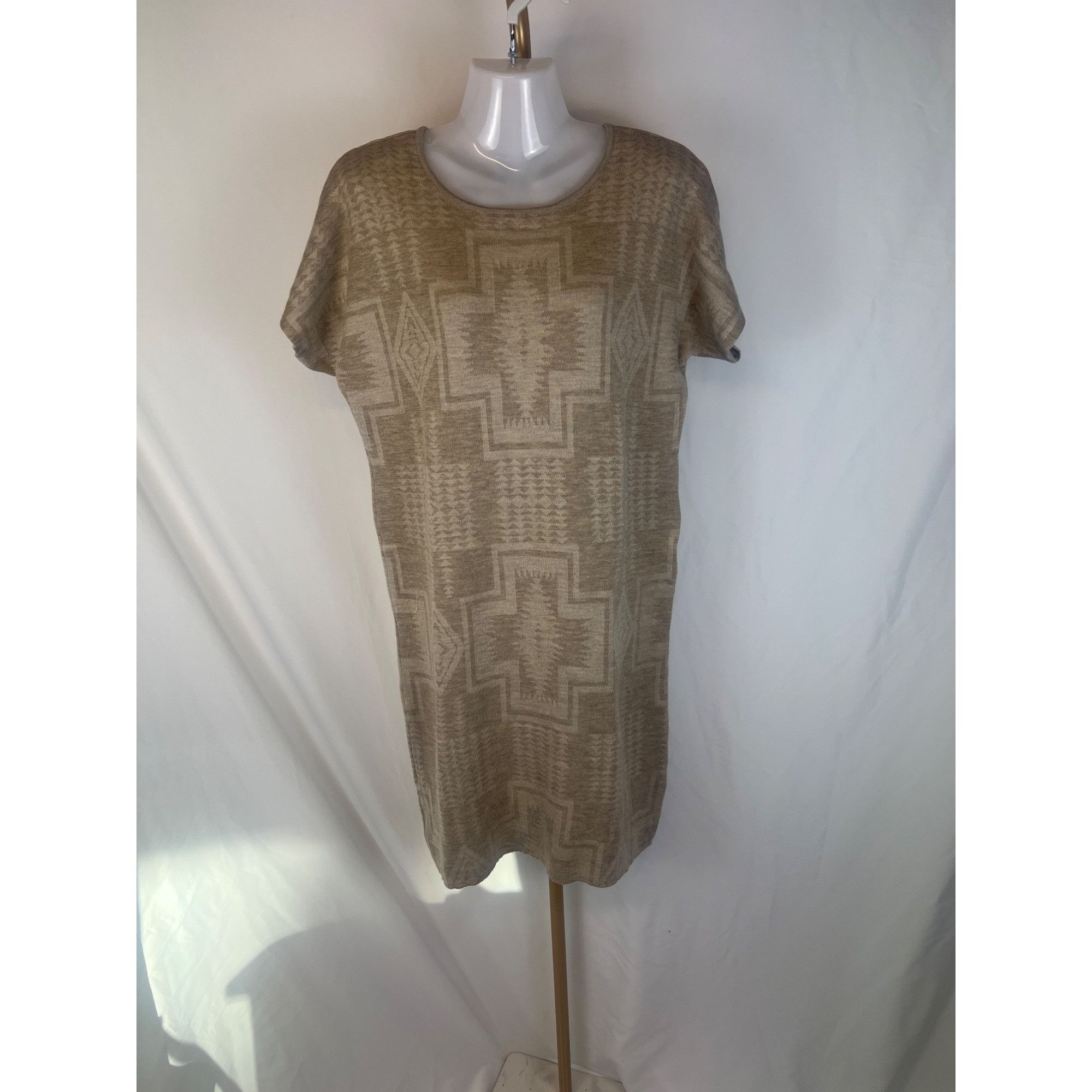 Pendleton Pendleton Womens Beige 100% Merino Wool Shift Dress Tribal P Size M / US 6-8 / IT 42-44 - 1 Thumbnail