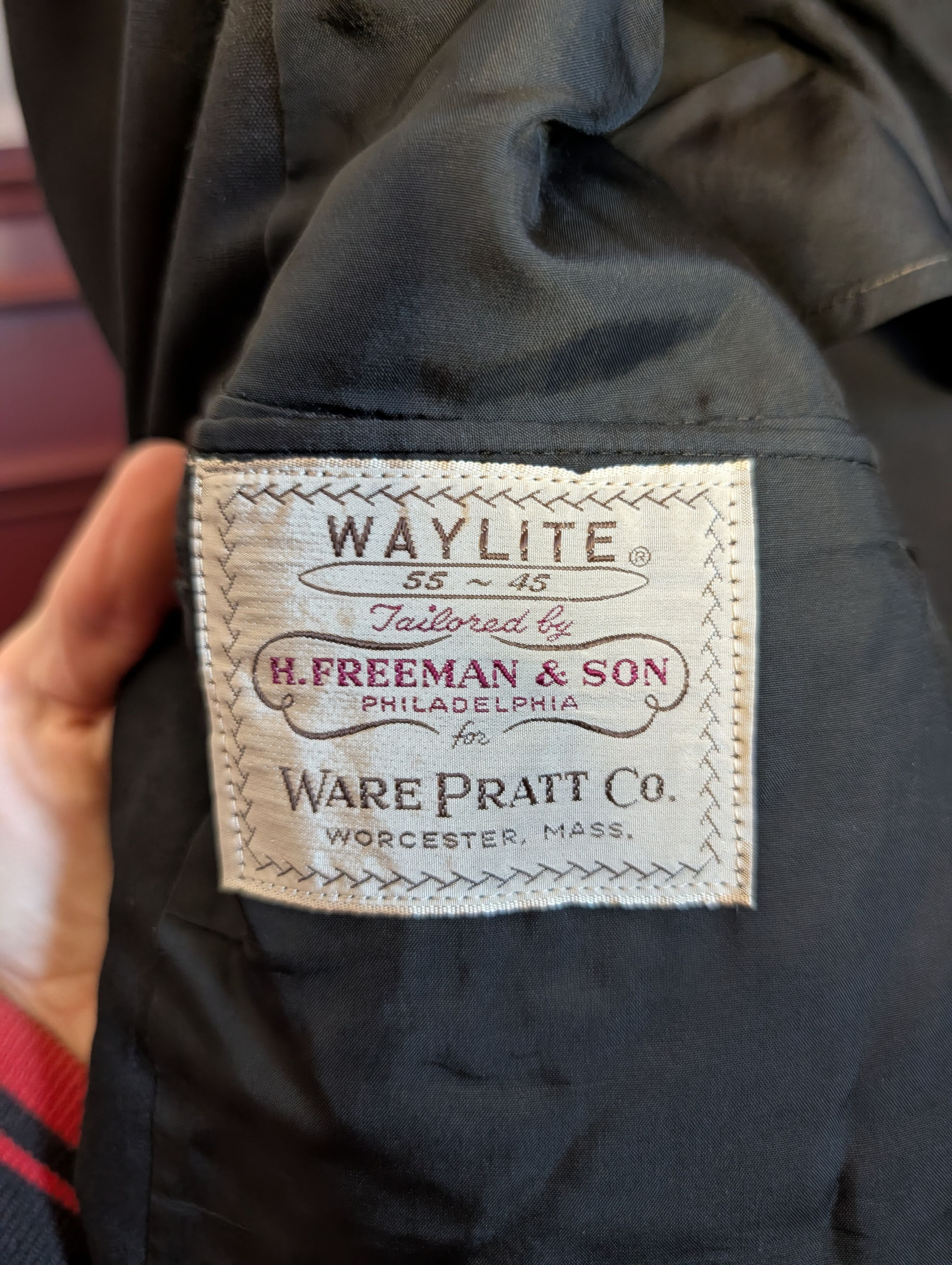 Freeman H FREEMAN & SON vtg black Naturalaire Waylite 45-55 jacket Size 42R - 10 Thumbnail
