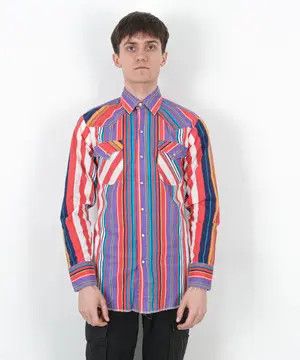 Cowboy Equipment × Vintage RANCH AND TOWN 15" Slim Casual Shirt Snap Striped Formal Size US S / EU 44-46 / 1 - 1 Thumbnail