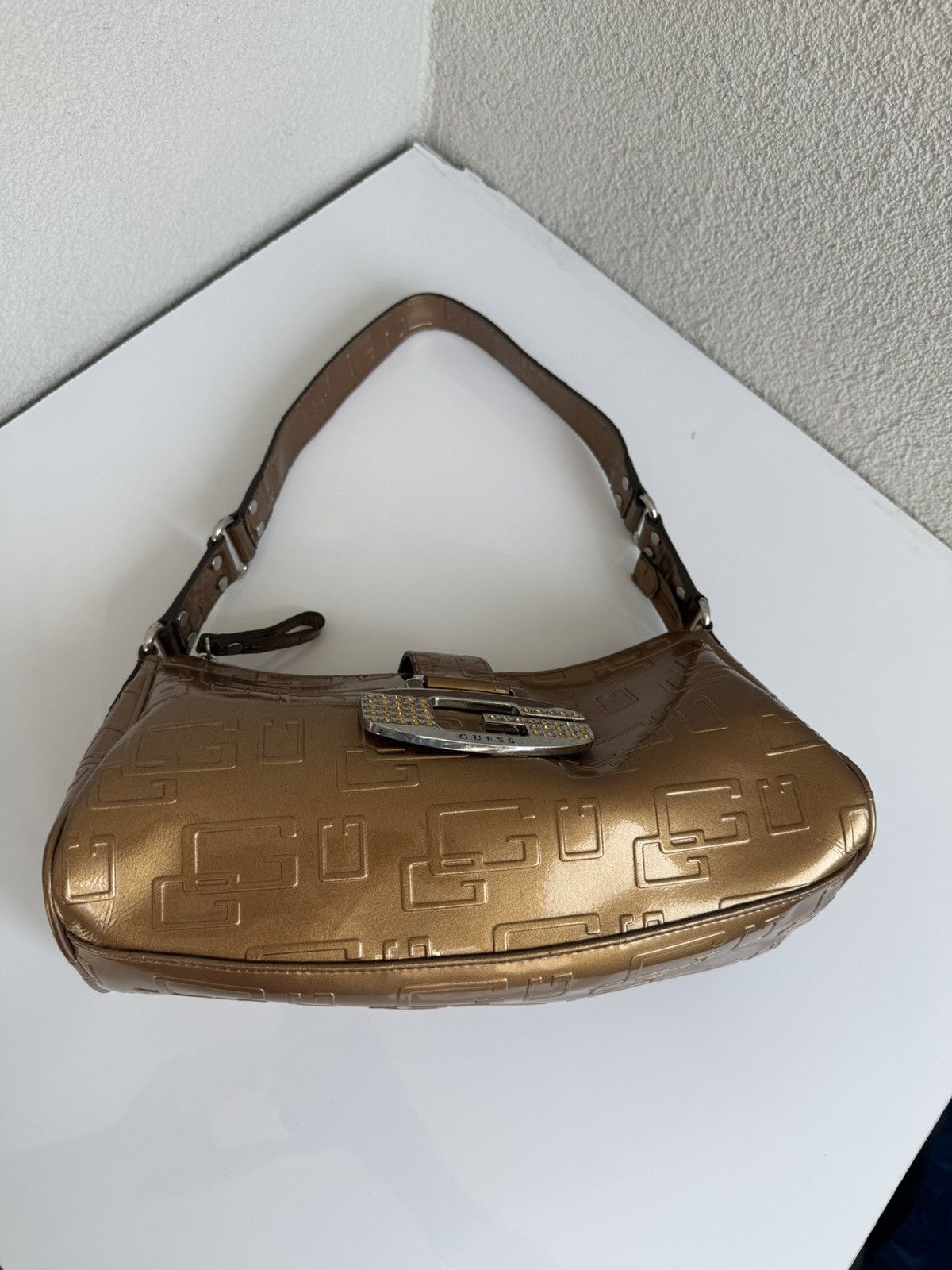 Guess Vintage Guess Monogram Shoulder Bag Y2K Baguette Size ONE SIZE - 4 Thumbnail