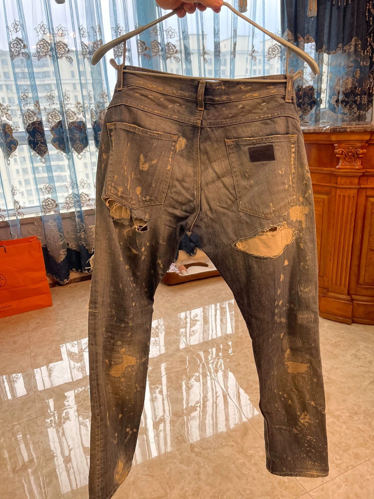 Dolce & Gabbana DG Runway Distressed Jeans 44 (Front/Back Rips) Size US 28 / EU 44 - 2 Thumbnail