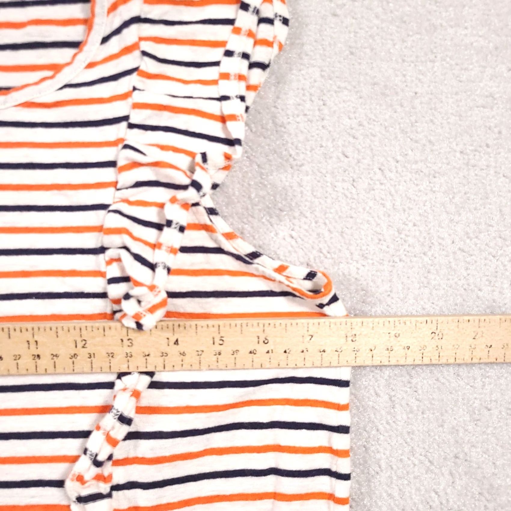 J.Crew J. Crew Linen Tee Knit Goods Tank Sleeveless Shirt Women's Large Stripe Flutter Shirt Size L / US 10 / IT 46 - 6 Thumbnail