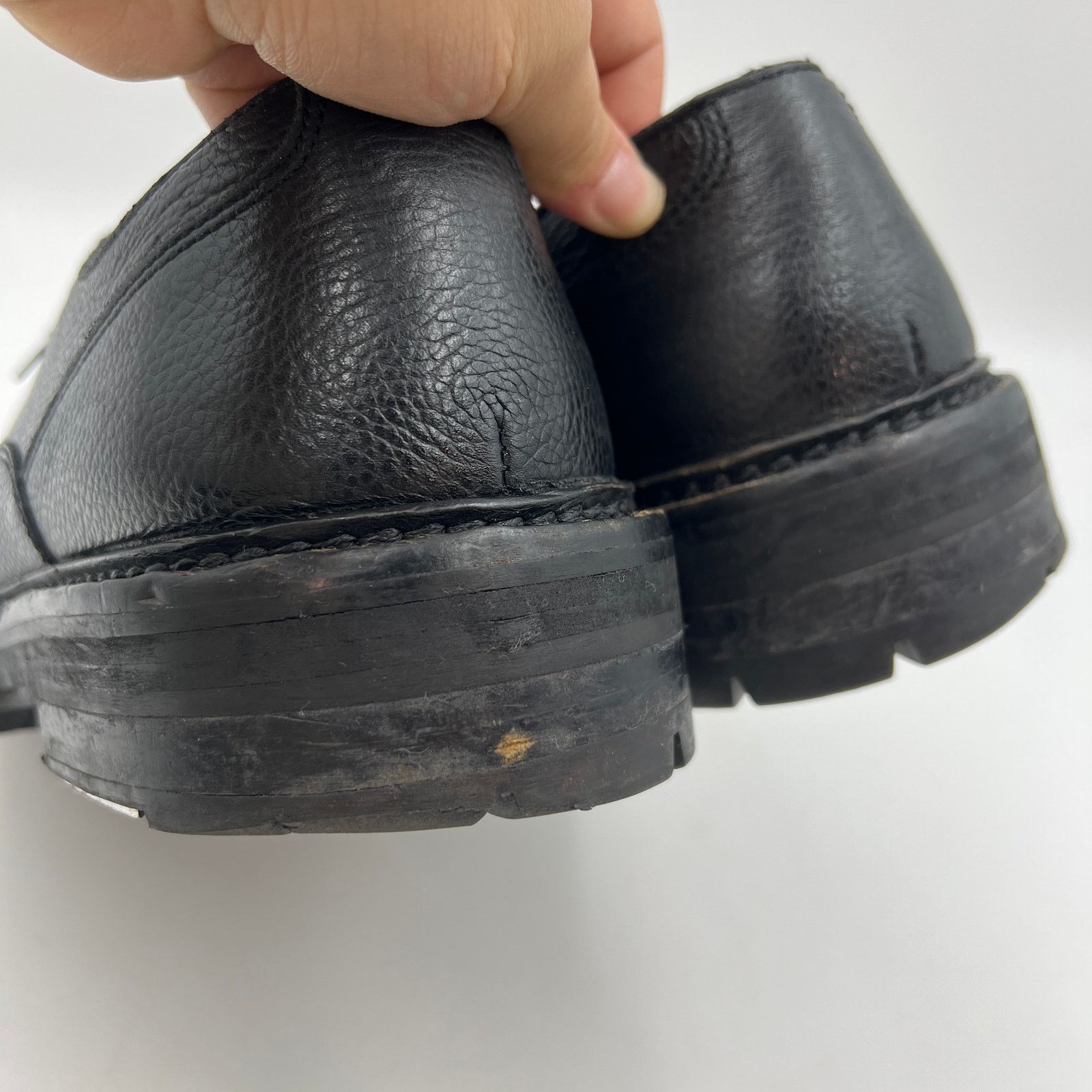 Lanvin Lanvin Men's Grained Leather Lug Sole Derby Shoes Black Size US 10 / EU 43 - 9 Thumbnail