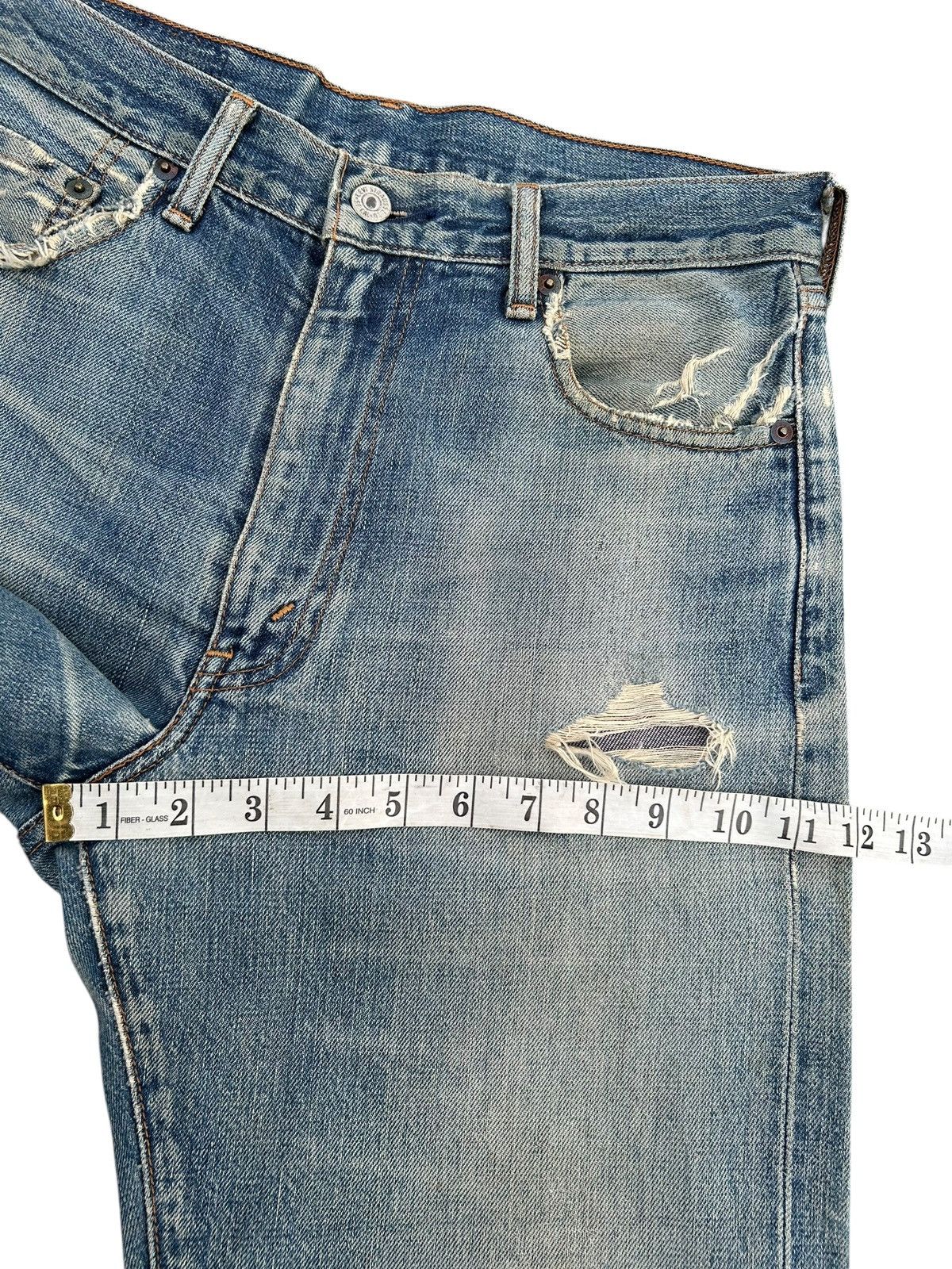 Kapital Thrashed Vintage Levis big E Selvedge Denim Jeans Size US 30 / EU 46 - 22 Thumbnail