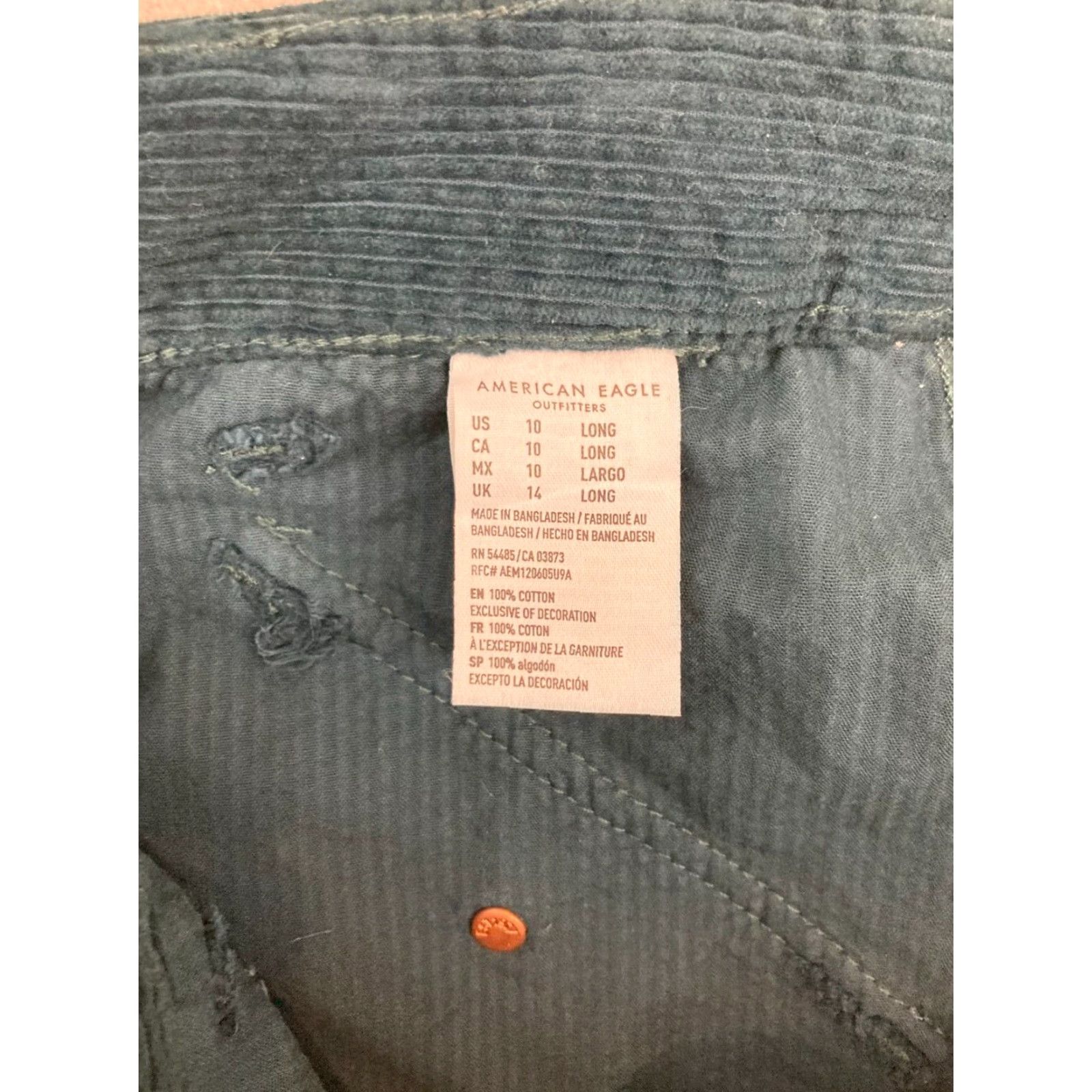 American Eagle Outfitters American Eagle Skirt Womens Corduroy 10L Blue Button Up Size 32" / US 10 / IT 46 - 7 Thumbnail