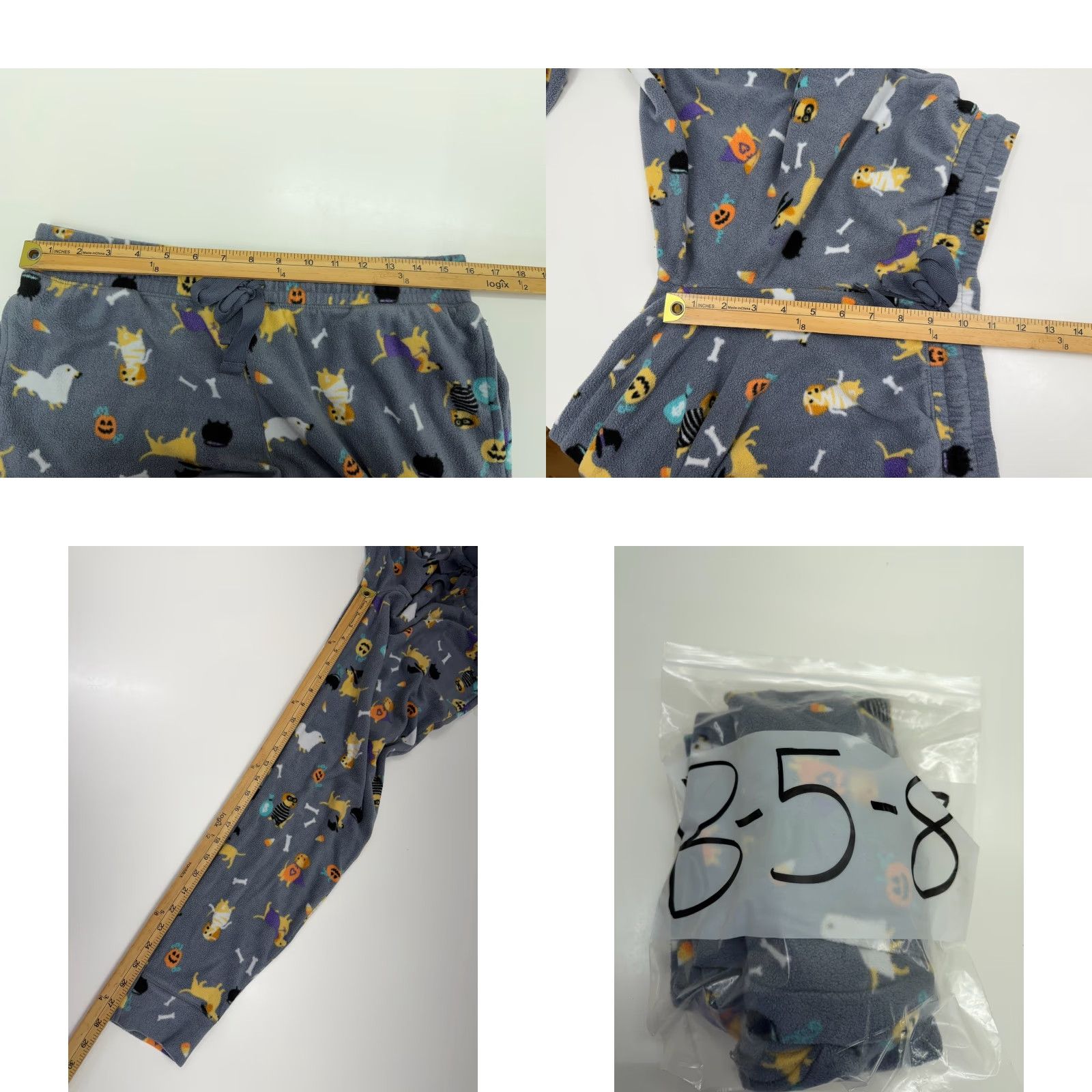 Vintage Jaclyn Intimates Womens Pants XL Gray Halloween Dog Fleece PJ Jogger Size 40" / US 18 - 8 Thumbnail