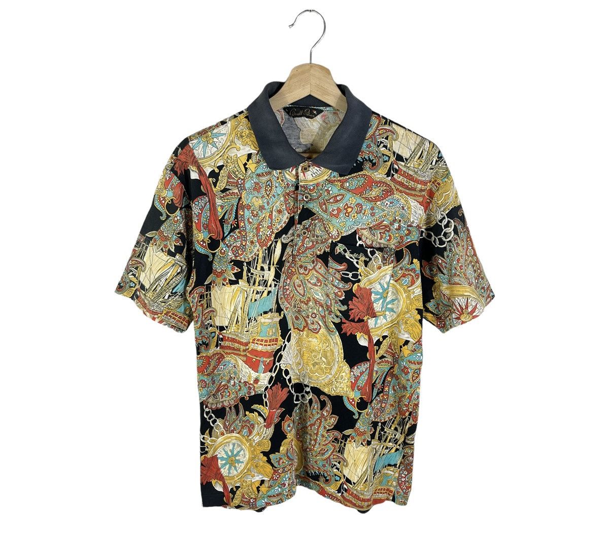 Designer Rare! Vintage Arnold Palmer Baroque Ship Royalty Chain Shirt Size US L / EU 52-54 / 3 - 2 Thumbnail