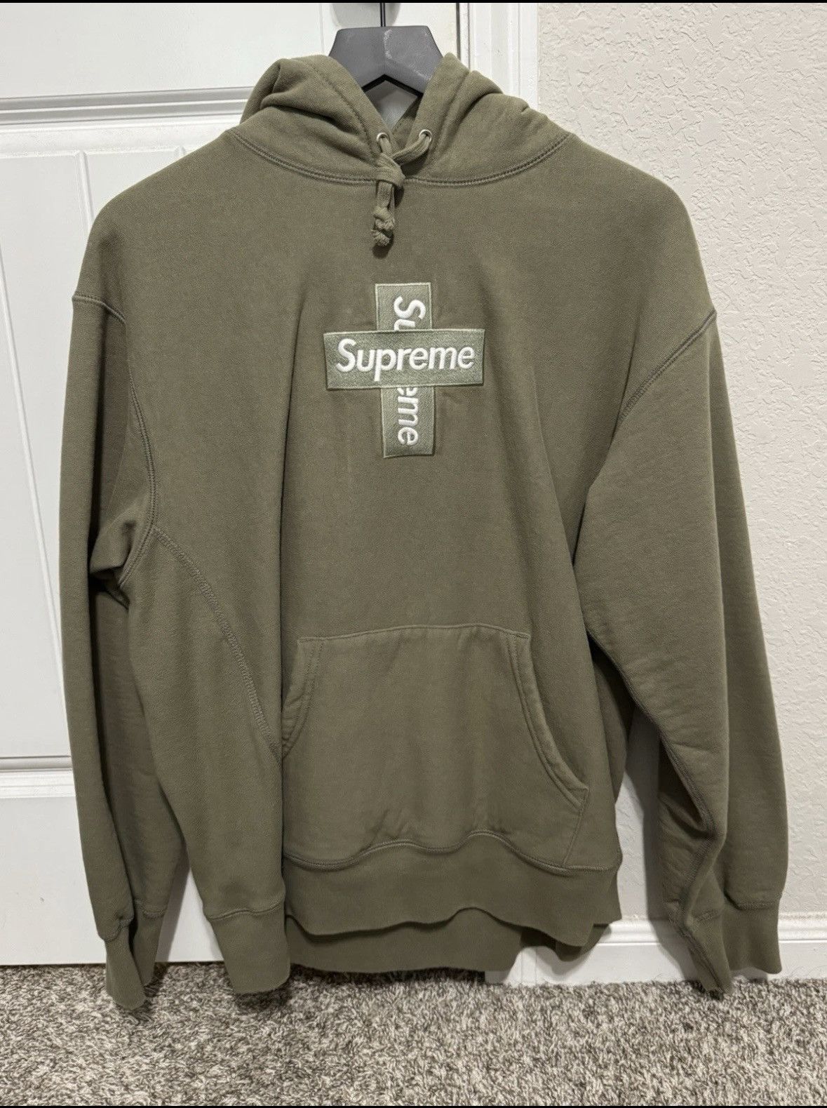 Supreme Supreme fw20 cross logo hoodie Olive Size US M / EU 48-50 / 2 - 9 Thumbnail