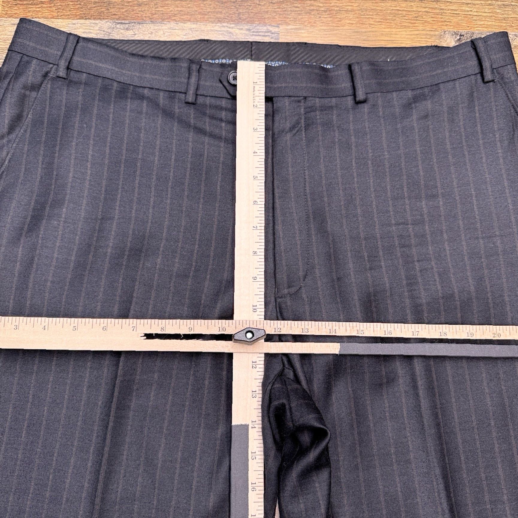 Ralph Lauren Lauren Ralph Lauren Dress Pants Mens 40x34 Gray Burgundy Stripe Mid Rise Wool Rayon Formal Business Straight Front Zip Pockets Logo Vintage No Size US 40 / EU 56 - 7 Thumbnail