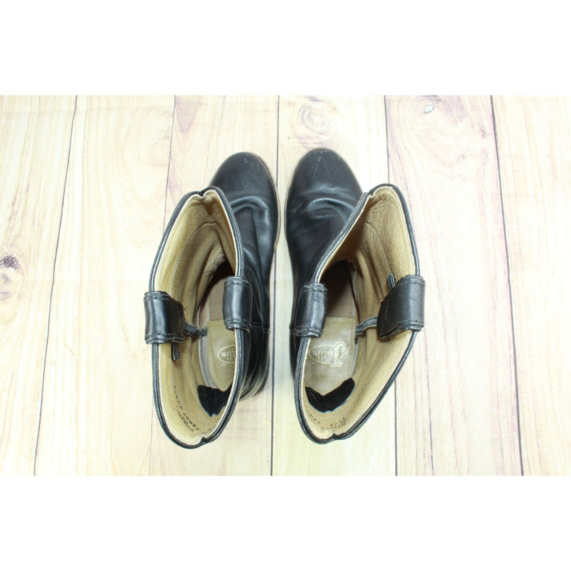 Justin × Leather Justin Men's Kipskin Leather Cowboy Western Boots Size 7.5 D Size US 7.5 / EU 40-41 - 6 Thumbnail