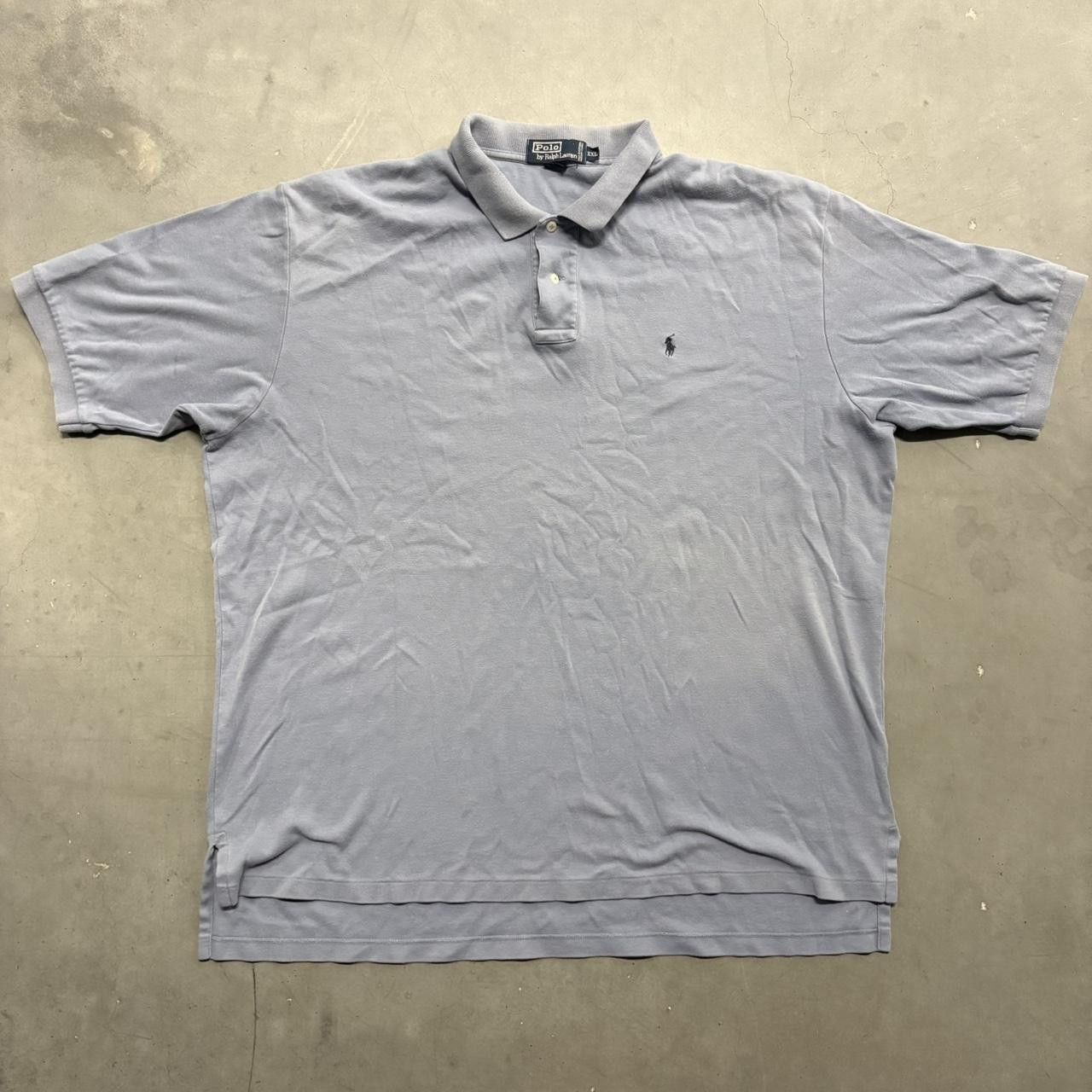 Polo Ralph Lauren Crazu Vintage Y2K/2000s Faded Baby Blue Polo Ralph Lauren Polo Shirt! Size US XXL / EU 58 / 5 - 1 Thumbnail