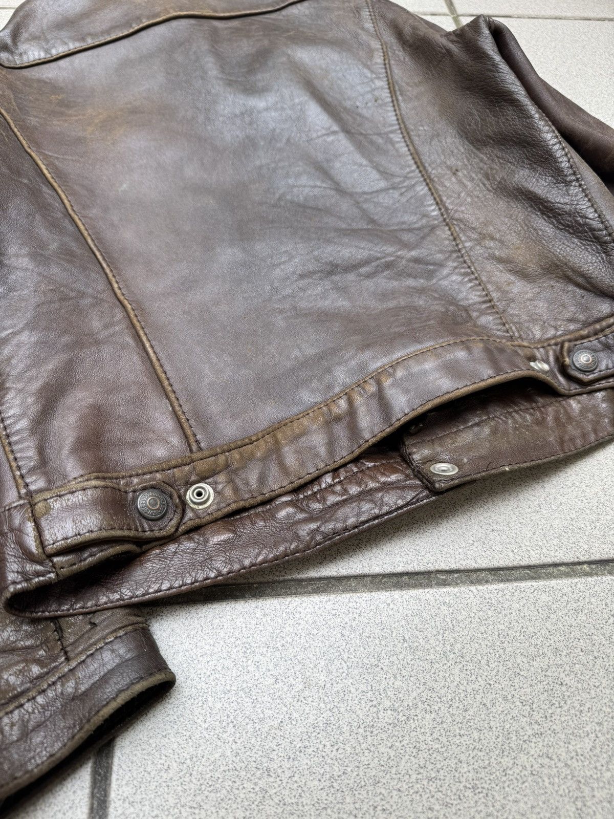 Levi's Vtg 1950s Levi’s ‘short horn’ Big E Leather Jacket Size US S / EU 44-46 / 1 - 9 Thumbnail