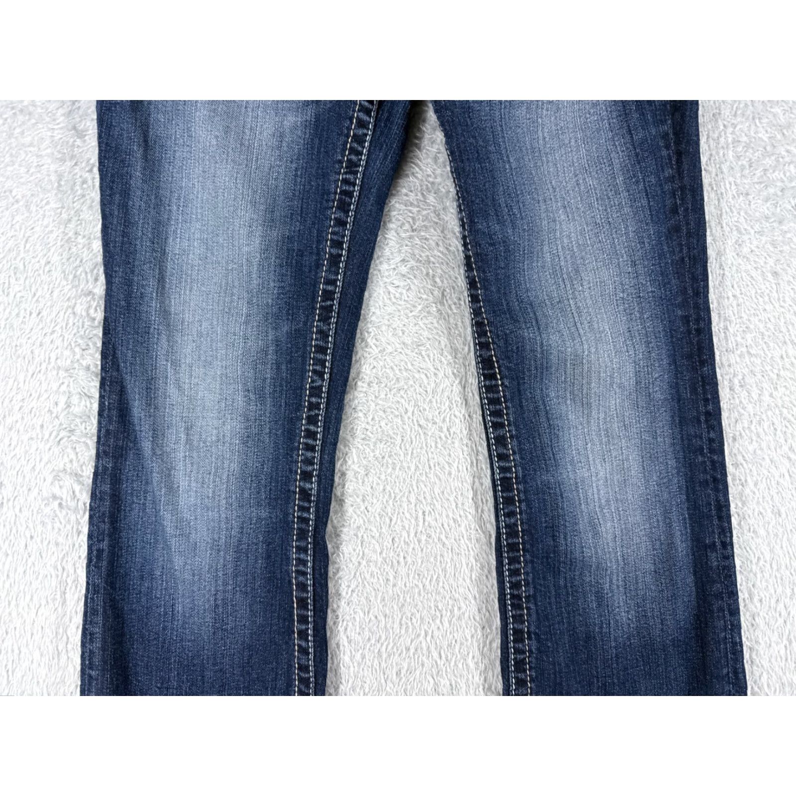 Vintage Maurices Jeans Women 5 Denim Flared Low Rise 29x33 Blue Cotton Size 27" / US 4 / IT 40 - 3 Thumbnail