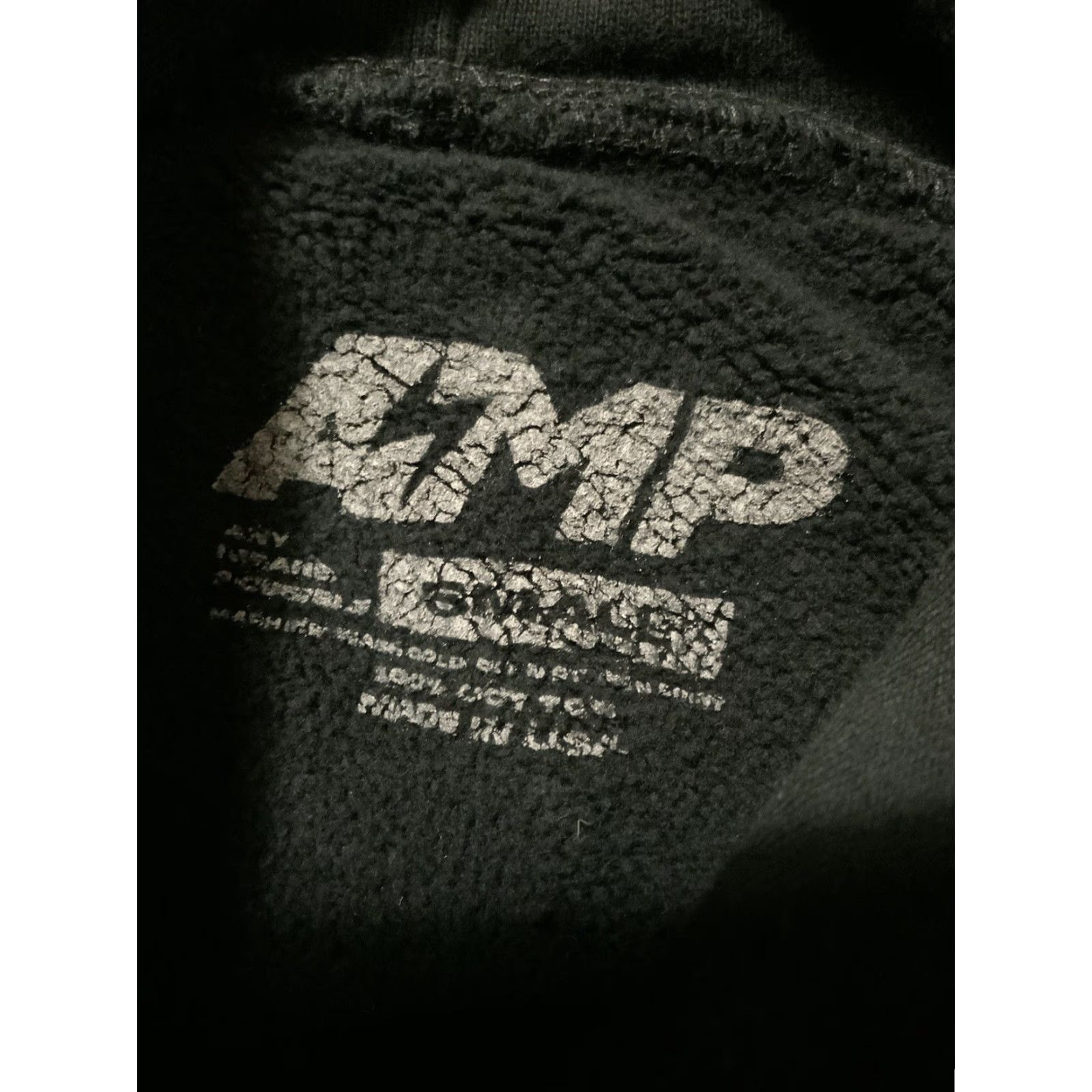 Vintage AMP Any Means Possible Kai Cenat Puff Print Heavyweight Black Pullover Hoodie SM Mens S Hoodie Size US S / EU 44-46 / 1 - 4 Thumbnail