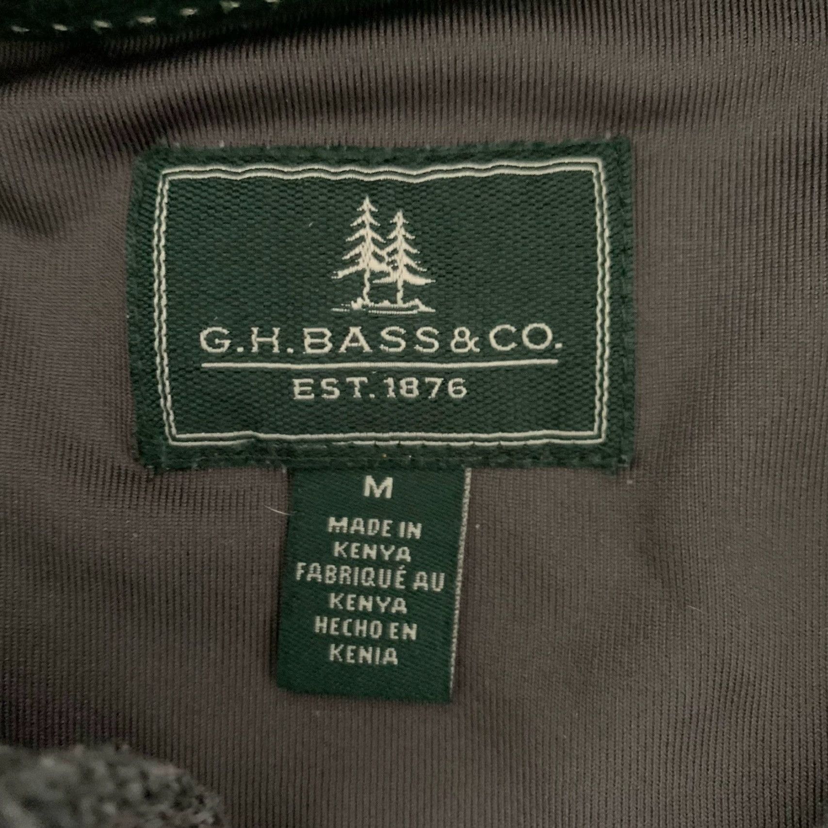 Vintage G.H. Bass & Co. 1/4 Snap Pullover Mens Medium Herringbone Sweater Fleece Lined Pockets Gray Mock Neck Knit Pullover Shirt? Size US M / EU 48-50 / 2 - 2 Thumbnail