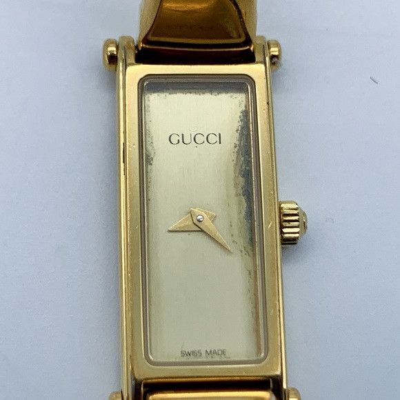 Gucci Vintage GUCCI 1500L Rectangular Gold Plated Quartz Watch Size ONE SIZE - 7 Thumbnail