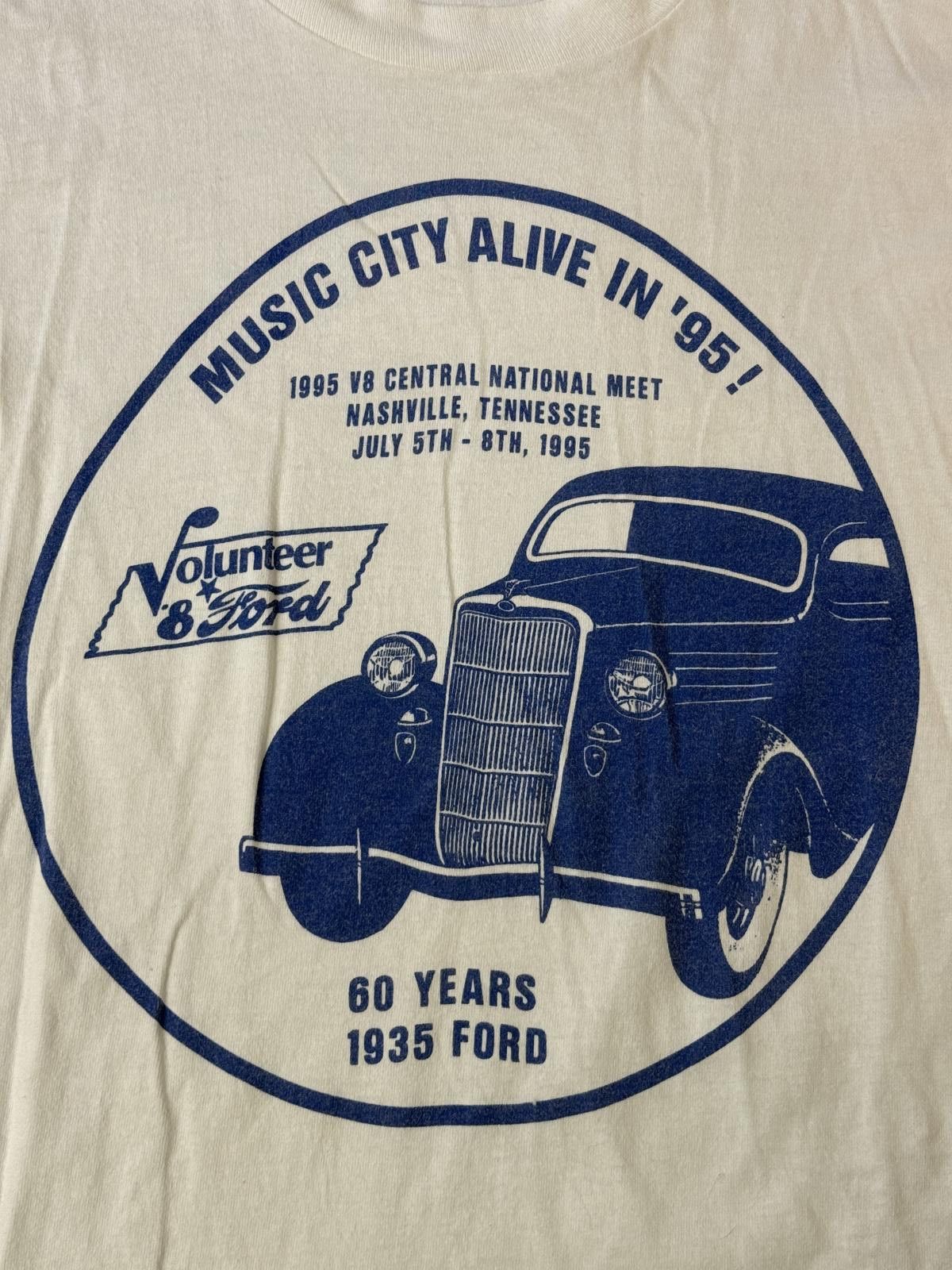Fruit Of The Loom Vintage 1935 V8 Ford Model 48 T-shirt Nashville 1995 Tee XL Size US XL / EU 56 / 4 - 3 Thumbnail