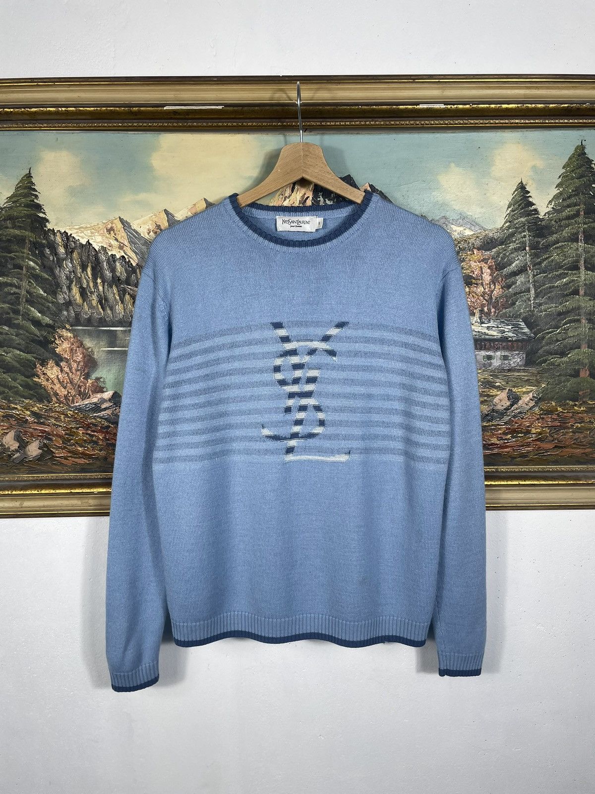 Vintage × Yves Saint Laurent YSL 00s Retro Jumper Pull Knitwear Luxury High End Designer Size S / US 4 / IT 40 - 1 Thumbnail