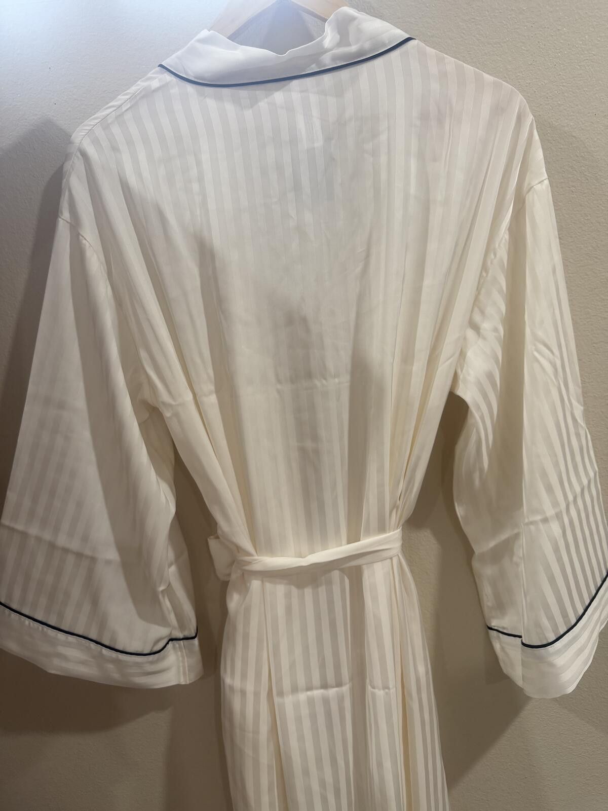 Alden Women's Luxury Collection Striped Long Satin Robe Auden Size ONE SIZE - 8 Thumbnail