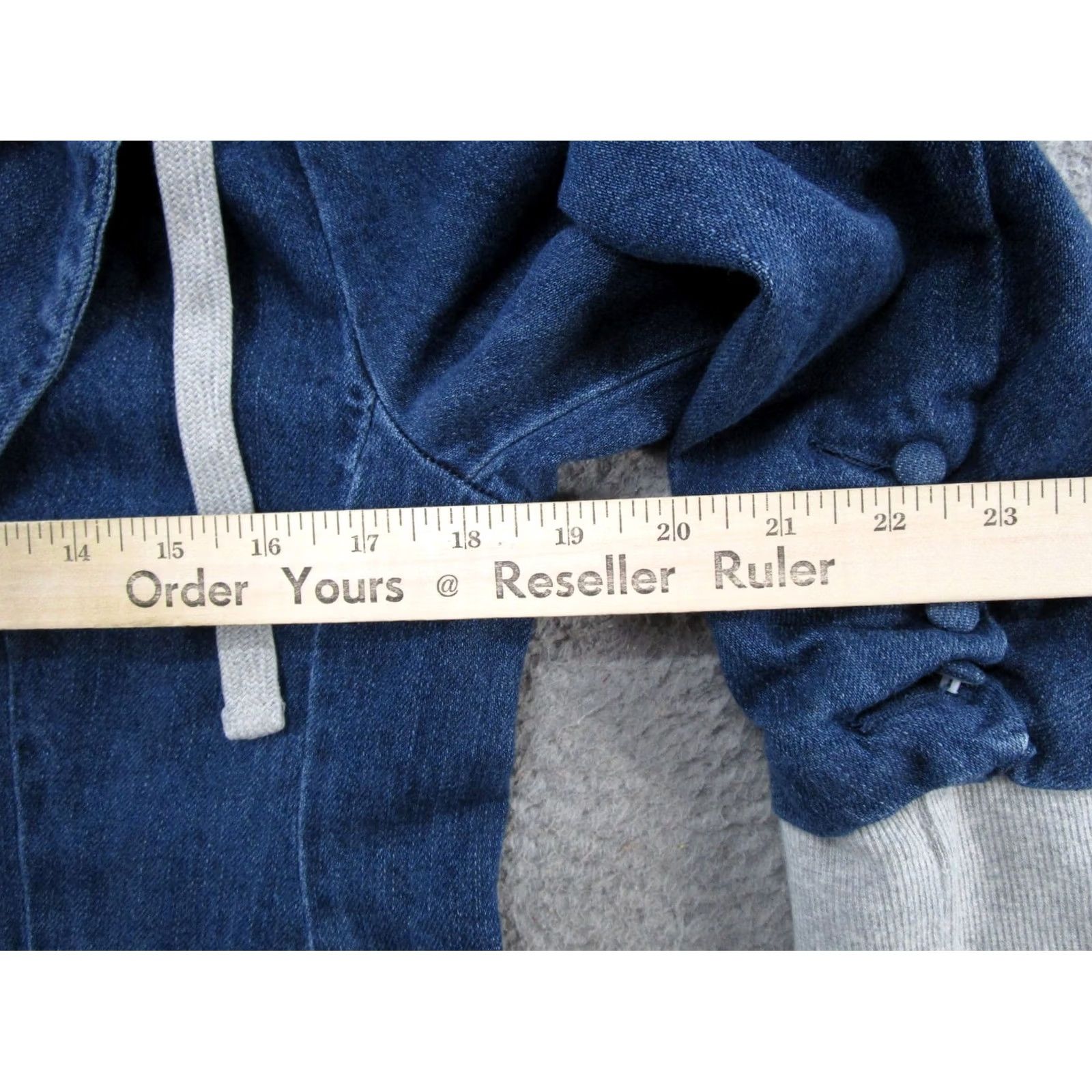 Denime Risen Jeans Hoodie Denim Full Zip Up Jean Jacket Womens Size M Read 90s? (Not Vintage) Size M / US 6-8 / IT 42-44 - 6 Thumbnail