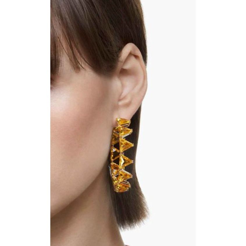 Swarovski Swarovski Millenia hoop earrings Yellow, Gold-tone plated Size ONE SIZE - 6 Thumbnail