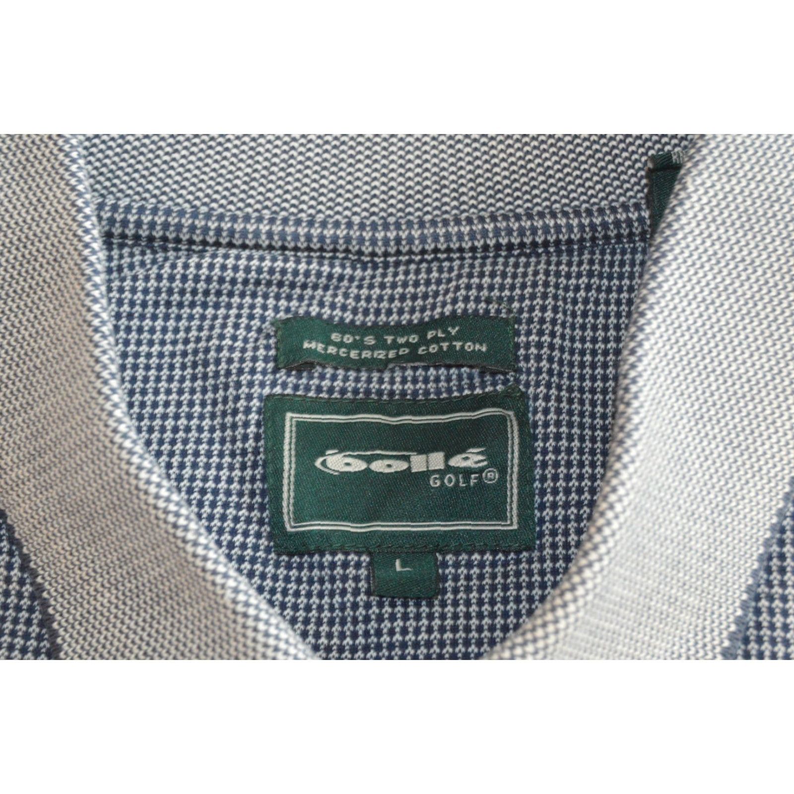 Vintage Bollé Mens Polo Shirt Golf Check Short Sleeve Gray Large 100% Cotton Knit Regular Activewear Mens Size US L / EU 52-54 / 3 - 3 Thumbnail