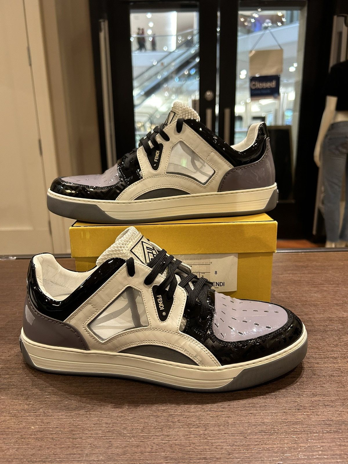 Fendi Fendi Patent Leather Mesh Sneaker Size US 8 / EU 41 - 1 Thumbnail