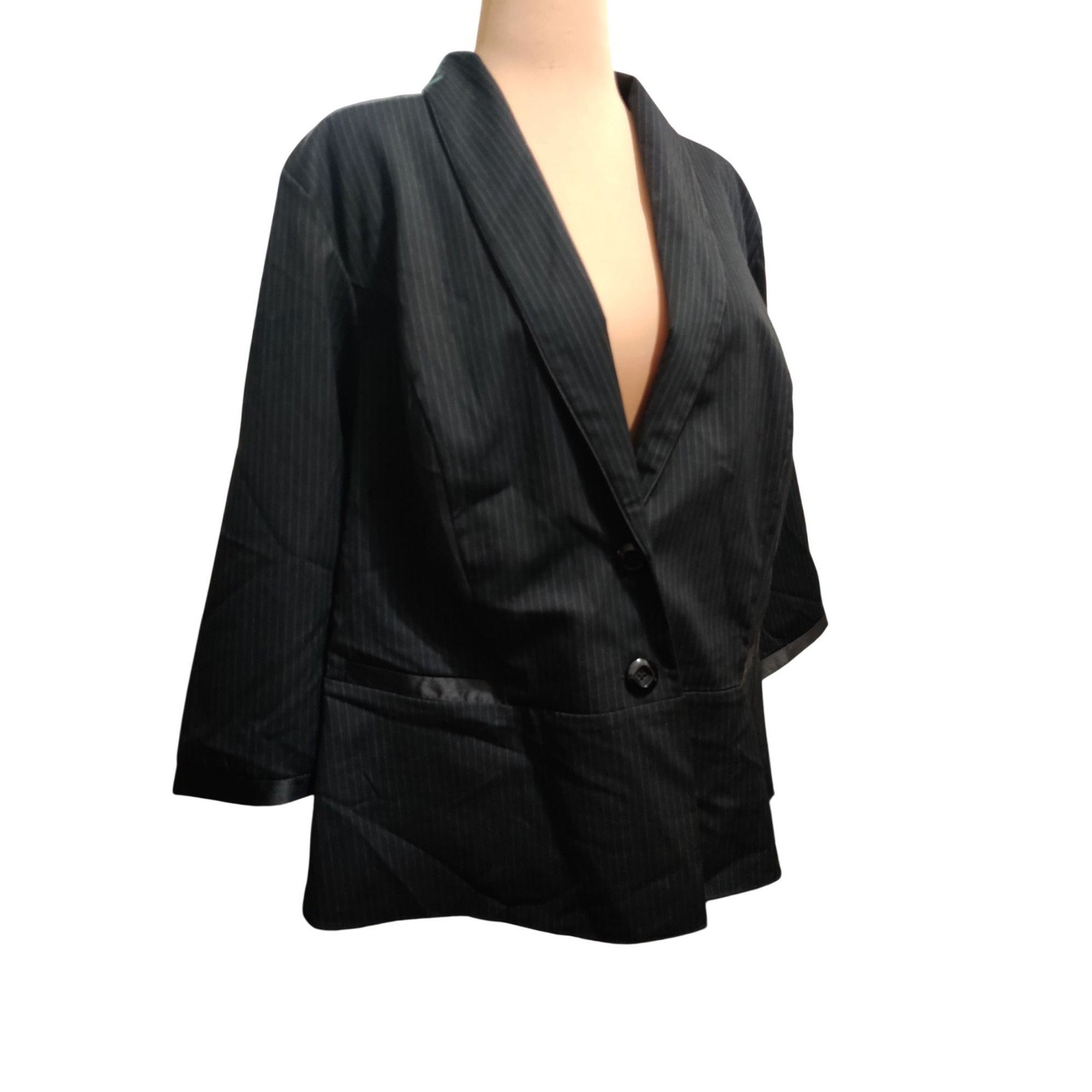 Vintage Vintage Z Cavaricci Size 3X Y2K Black Pinstripe Tuxedo Blaze Size 3XL / US 20-22 - 12 Thumbnail