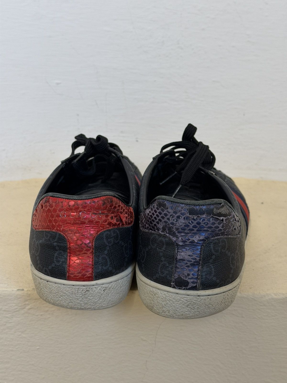 Gucci Gucci Ace Web GG Supreme Monogram Grey Sneakers Size 44 Size US 10.5 / EU 43-44 - 4 Thumbnail